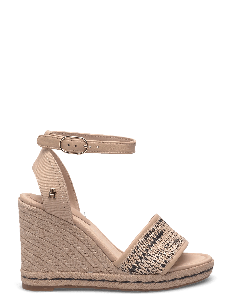 Tommy Hilfiger - HIGH WEDGE ESPAD RAFFIA - kontsaga espadrillid - natural black - 1