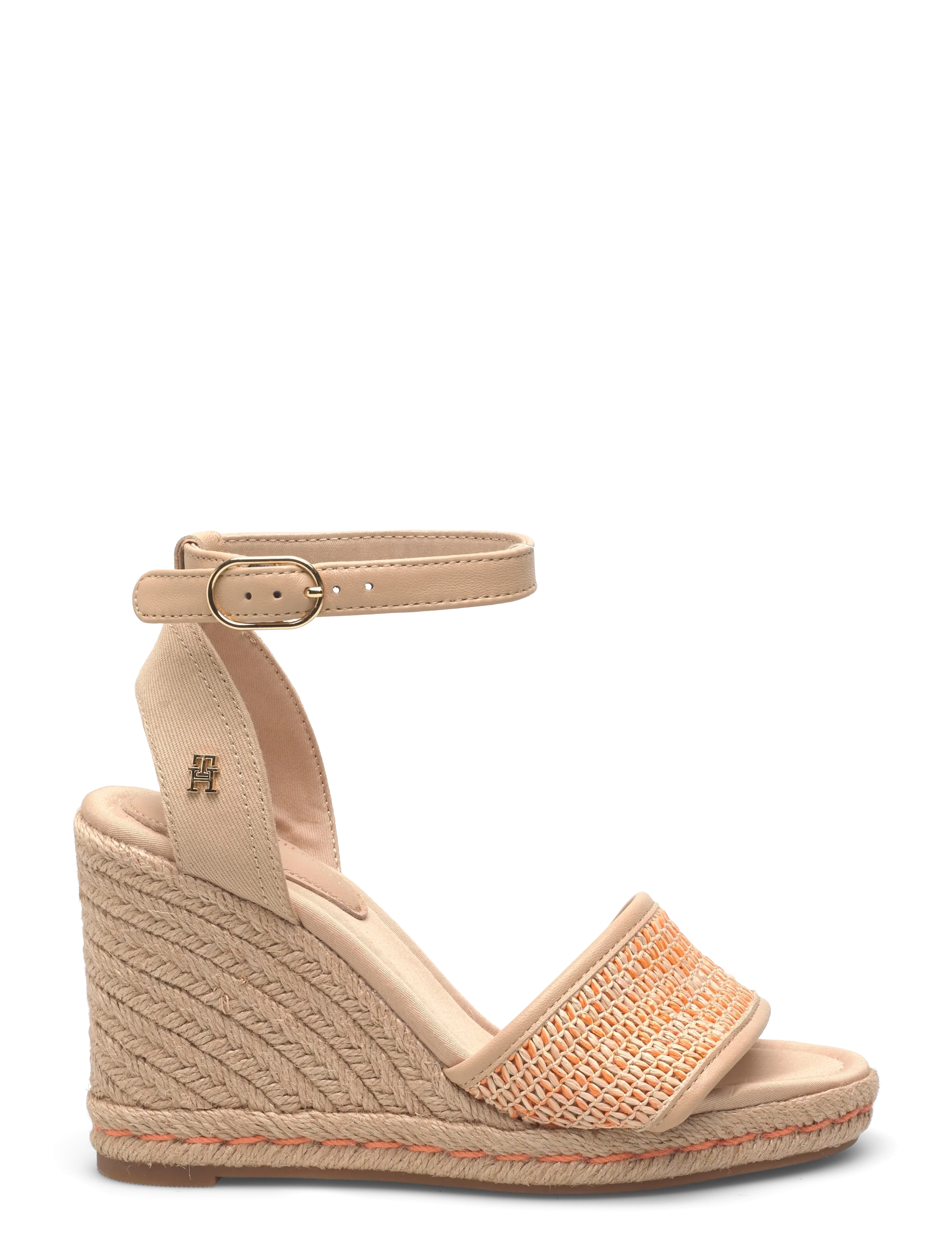 Tommy Hilfiger - HIGH WEDGE ESPAD RAFFIA - kontsaga espadrillid - natural orange thunder - 1