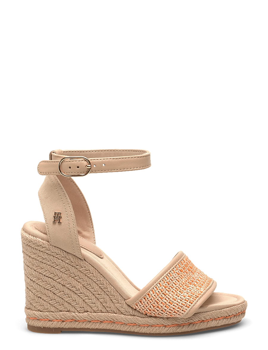 Tommy Hilfiger - HIGH WEDGE ESPAD RAFFIA - heeled espadrilles - natural orange thunder - 1
