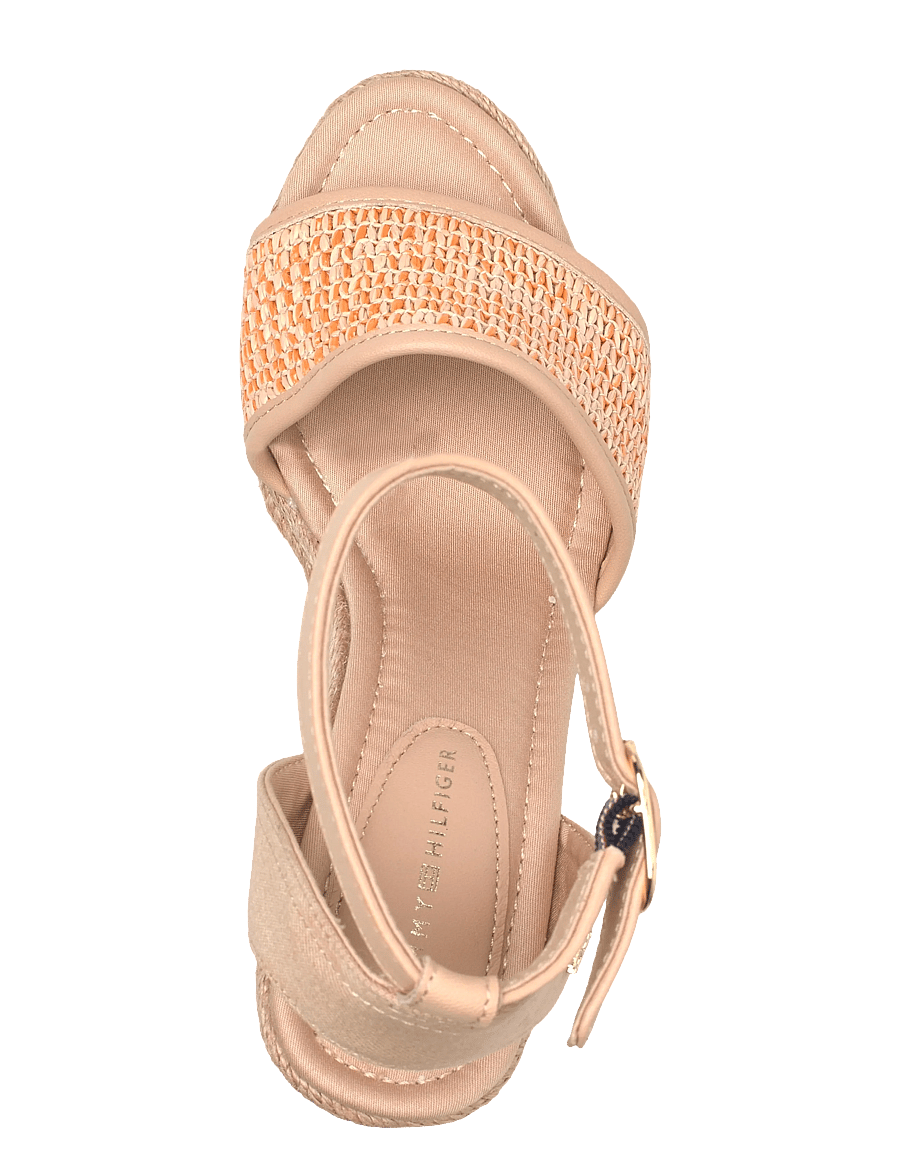 Tommy Hilfiger - HIGH WEDGE ESPAD RAFFIA - heeled espadrilles - natural orange thunder - 3