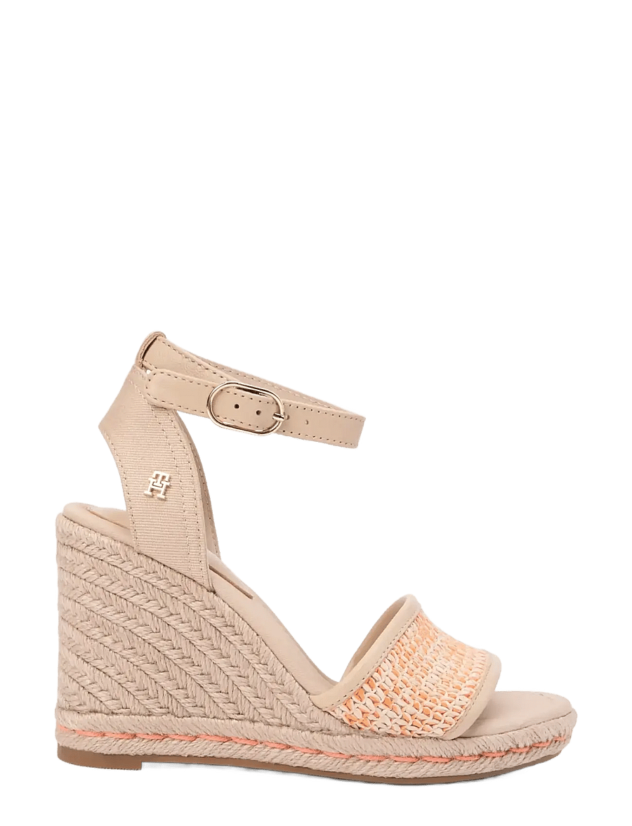 Tommy Hilfiger - HIGH WEDGE ESPAD RAFFIA - heeled espadrilles - natural orange thunder - 5