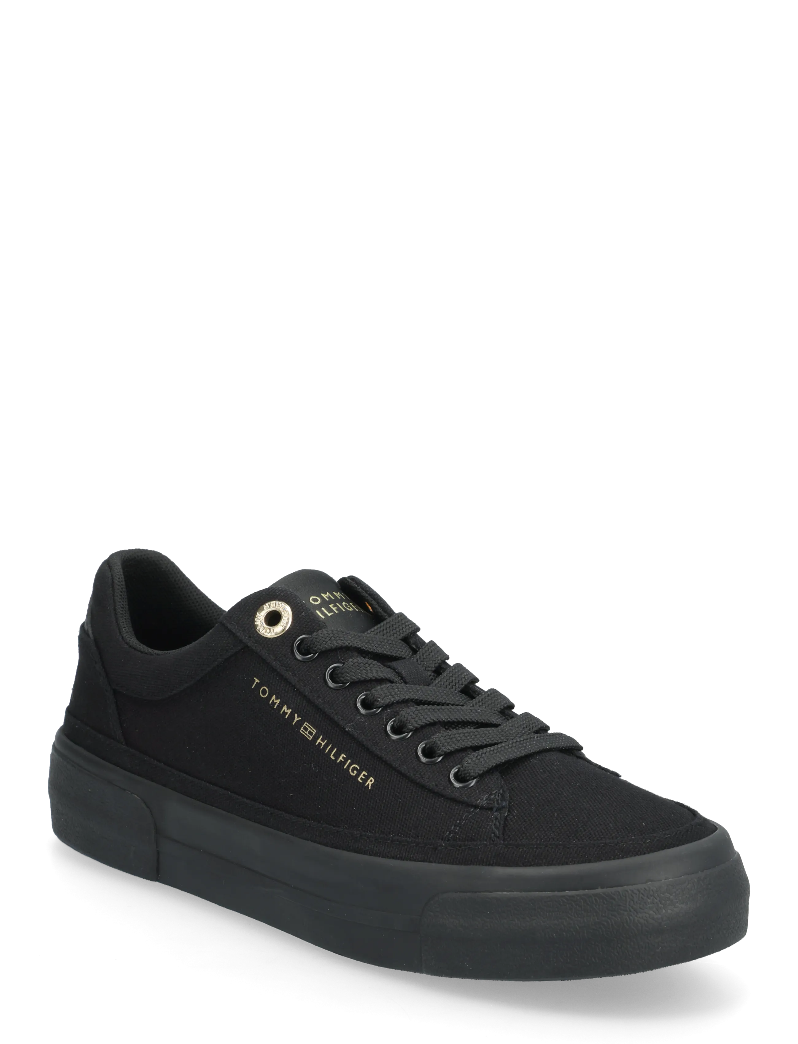 Tommy Hilfiger Th Foxing Platform Canvas, Kvinder, Plateau Canvas Sneakers, Sort, Str: 37