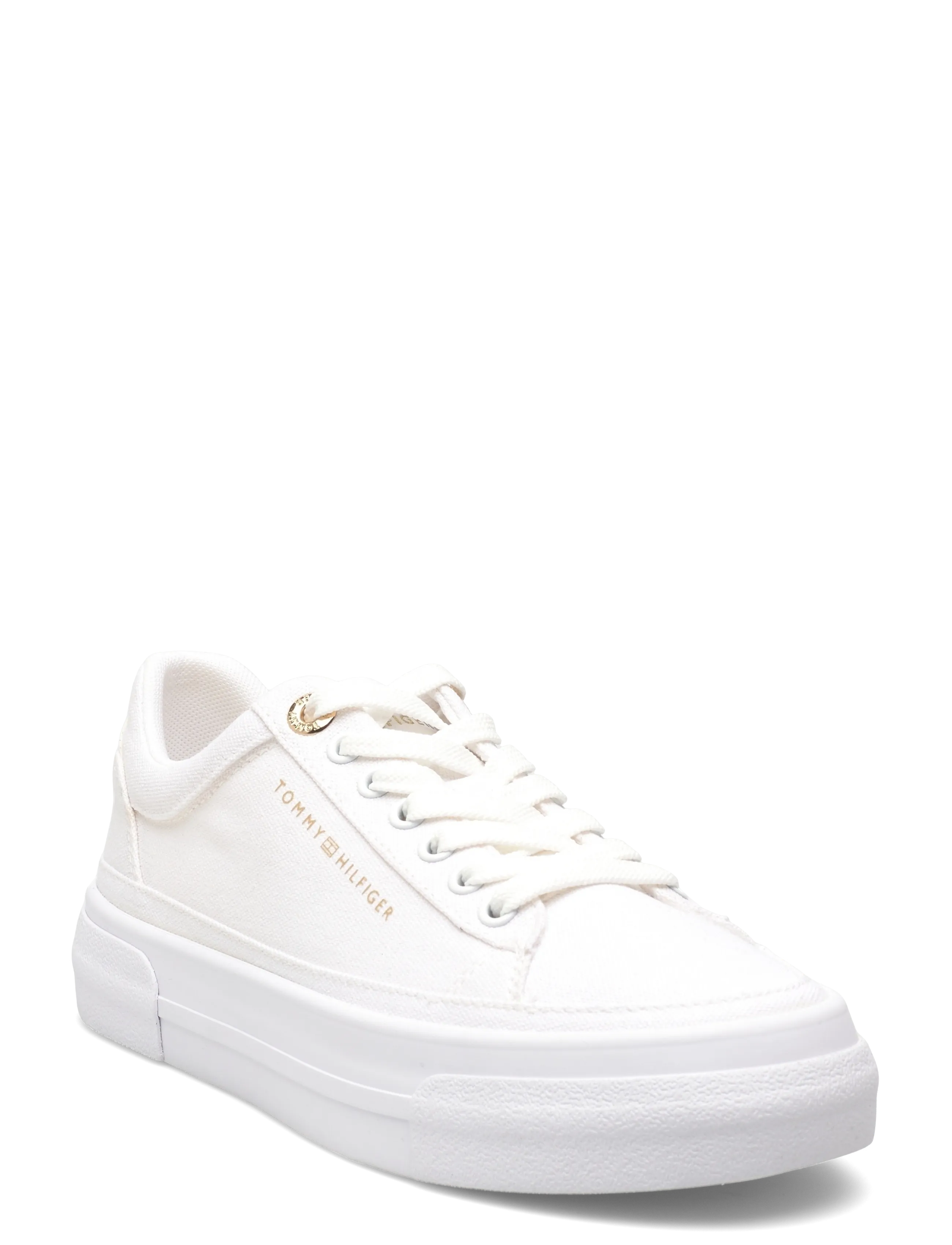 Tommy Hilfiger Th Foxing Platform Canvas, Kvinder, Plateau Canvas Sneakers, Hvid, Str: 41
