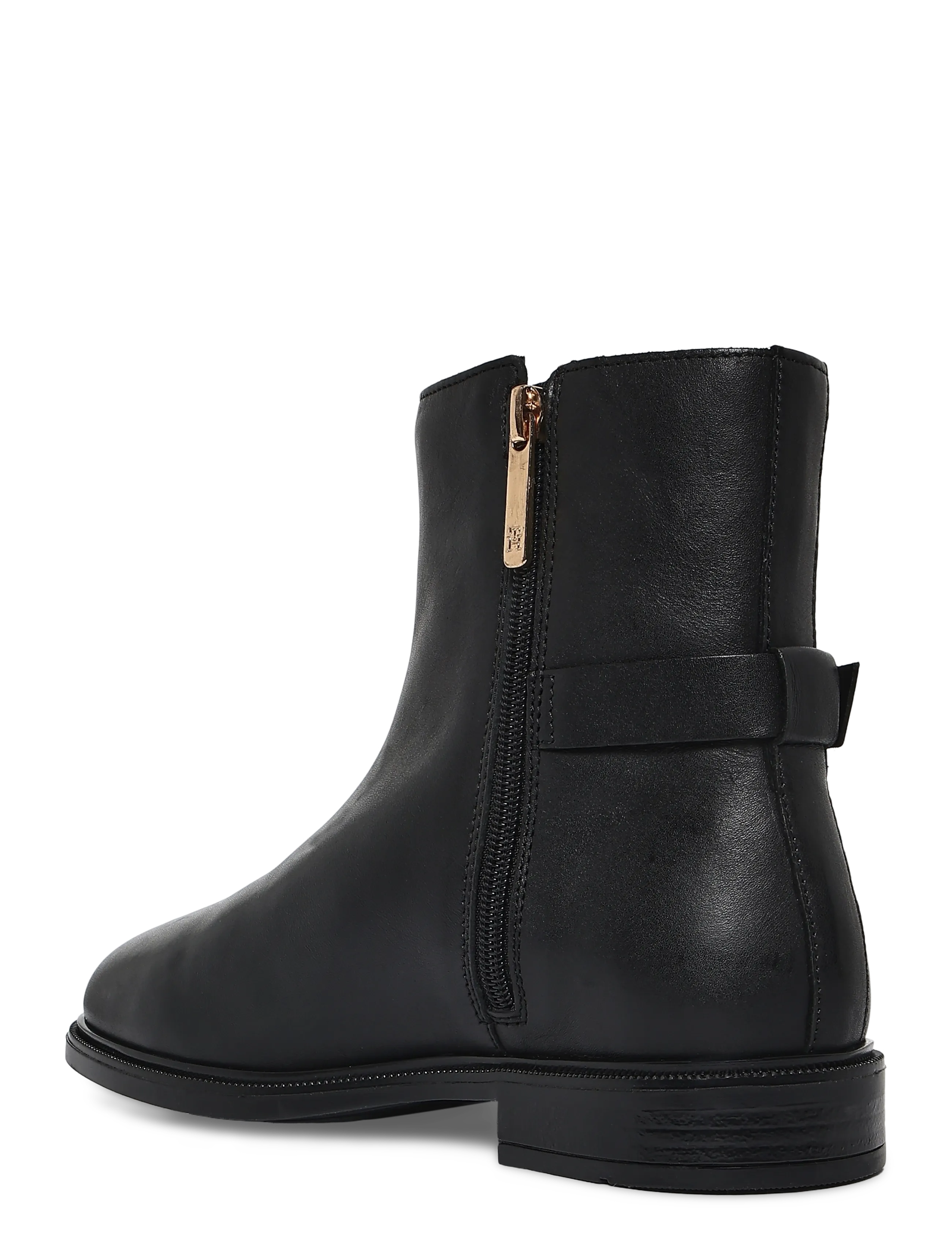Tommy Hilfiger - TH BUCKLE LEATHER ANKLE BOOT - black - 1