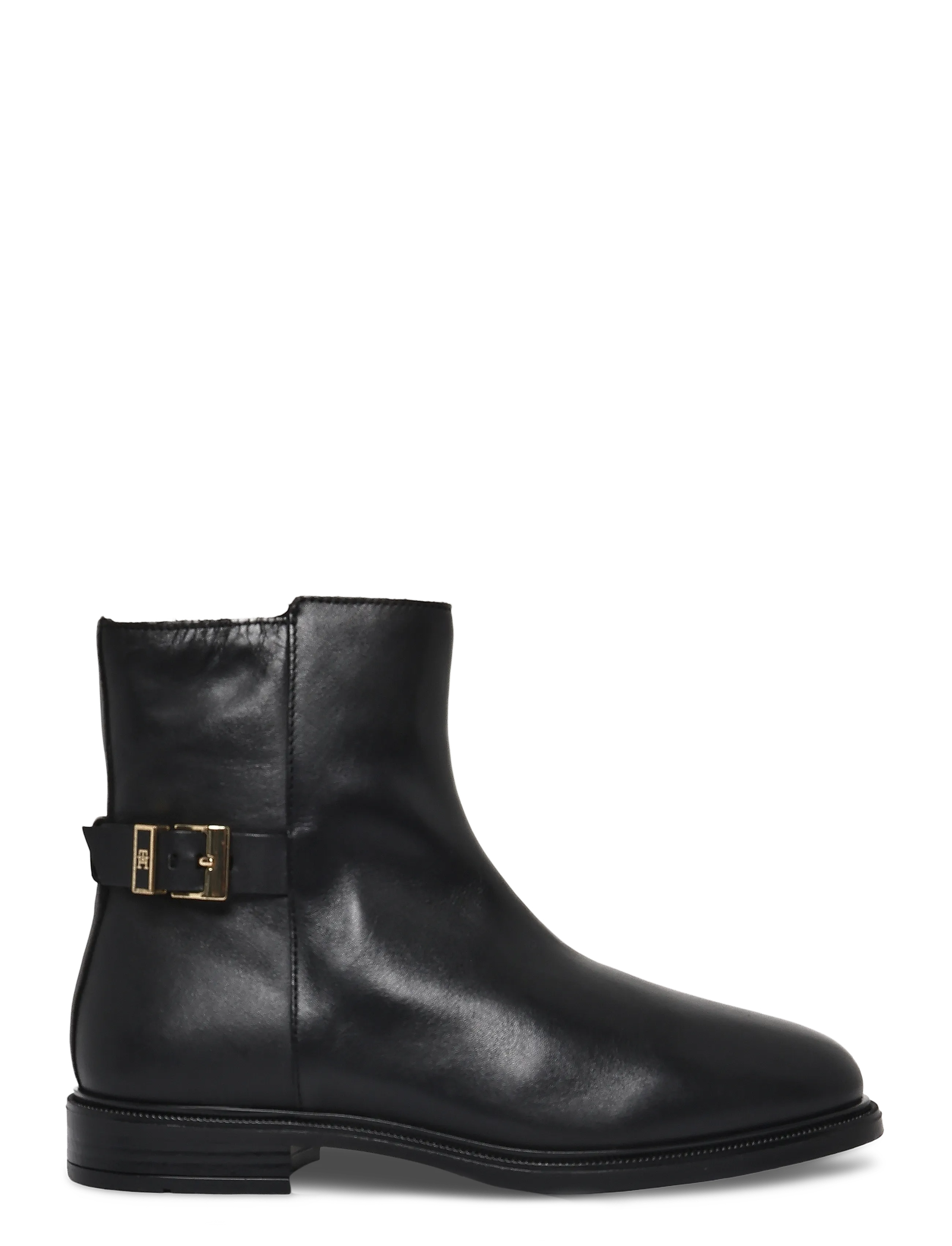 Tommy Hilfiger - TH BUCKLE LEATHER ANKLE BOOT - black - 2