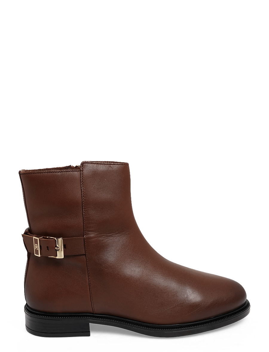 Tommy Hilfiger - TH BUCKLE LEATHER ANKLE BOOT - flache stiefeletten - winter cognac - 2