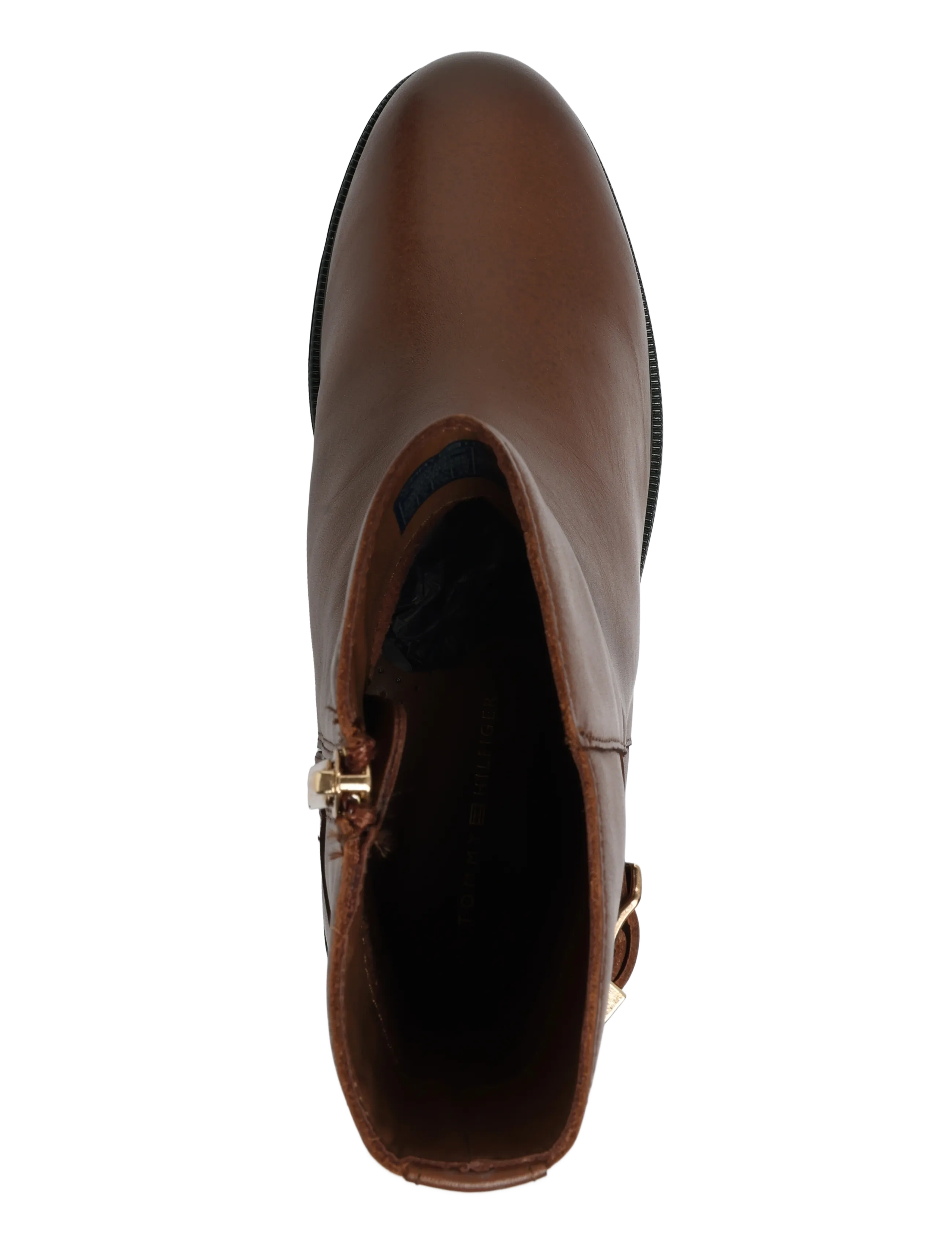 Tommy Hilfiger - TH BUCKLE LEATHER ANKLE BOOT - flat ankle boots - winter cognac - 3