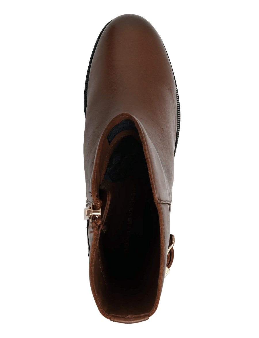 Tommy Hilfiger - TH BUCKLE LEATHER ANKLE BOOT - flache stiefeletten - winter cognac - 3