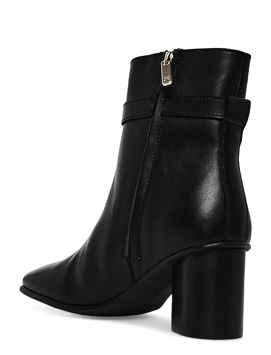 Tommy Hilfiger - TH STRAP LEATHER BLOCK HEEL BOOT - heeled ankle boots - black - 1