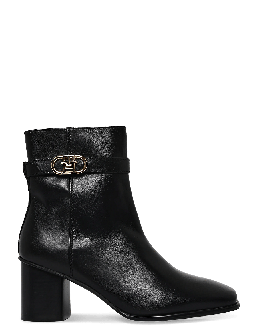 Tommy Hilfiger - TH STRAP LEATHER BLOCK HEEL BOOT - heeled ankle boots - black - 2