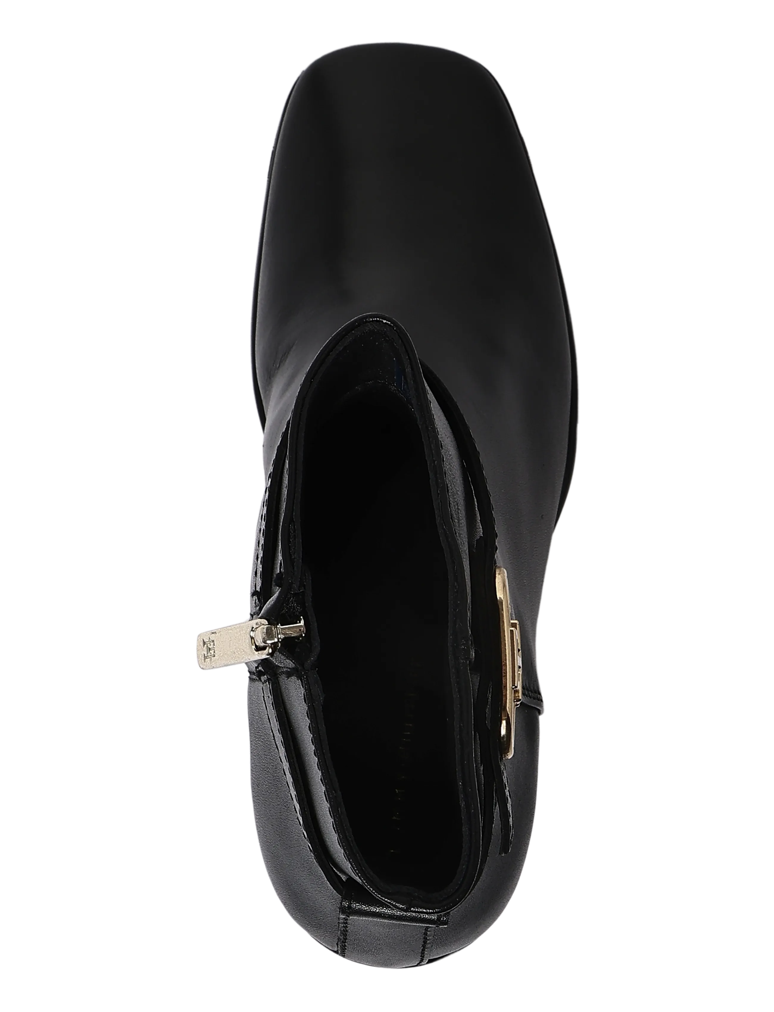 Tommy Hilfiger - TH STRAP LEATHER BLOCK HEEL BOOT - kontsaga poolsaapad - black - 3