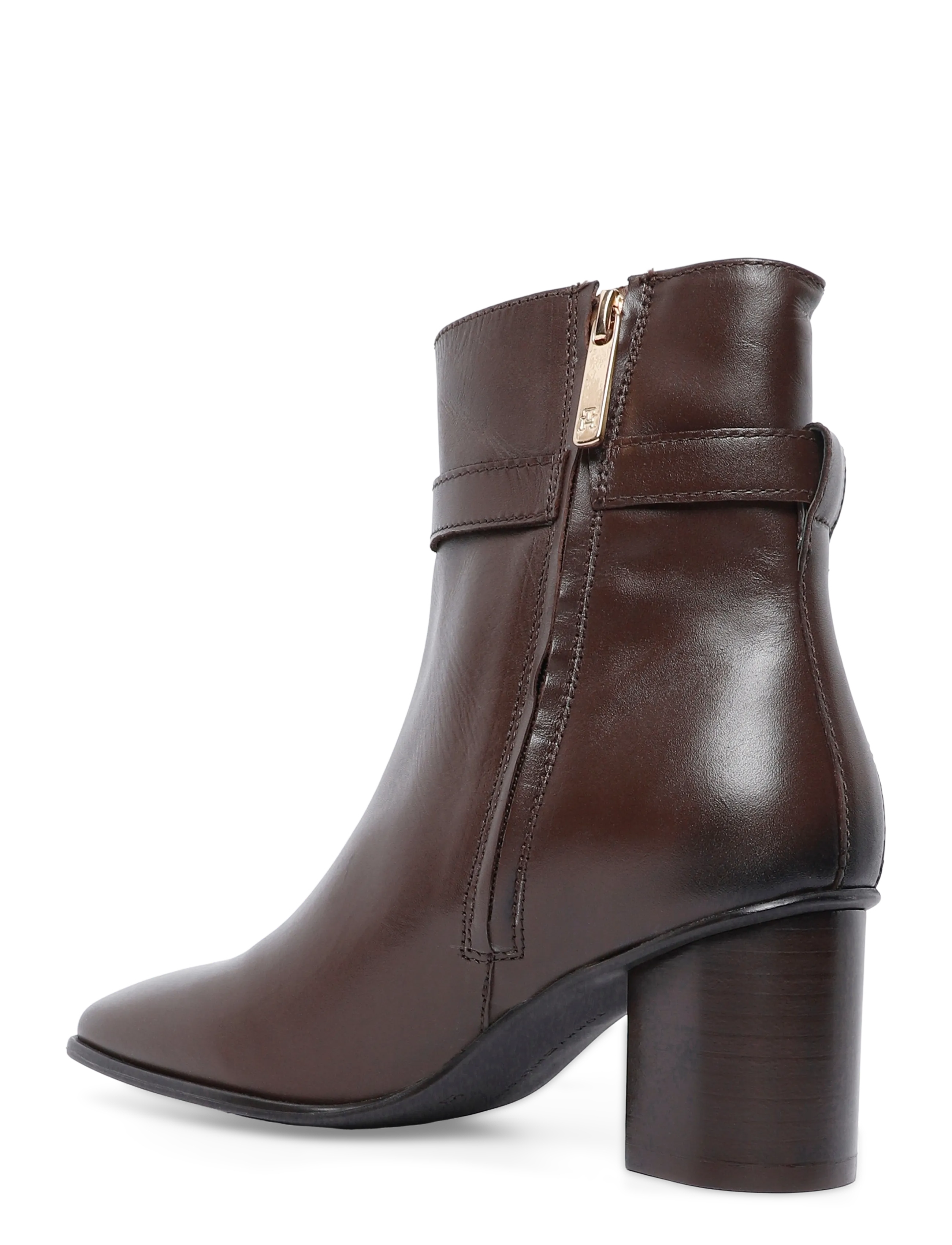 Tommy Hilfiger - TH STRAP LEATHER BLOCK HEEL BOOT - stiefeletten mit absatz - cocoa - 1