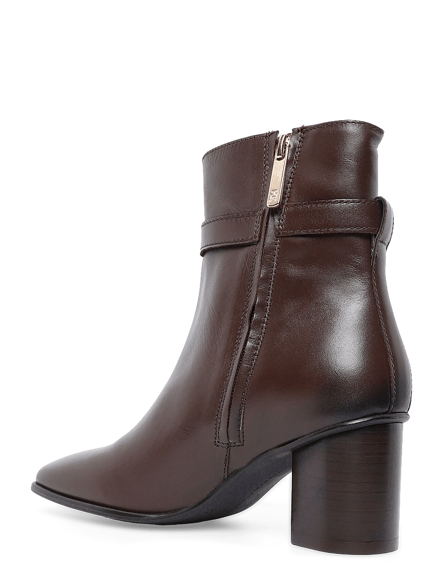 Tommy Hilfiger - TH STRAP LEATHER BLOCK HEEL BOOT - stiefeletten mit absatz - cocoa - 1