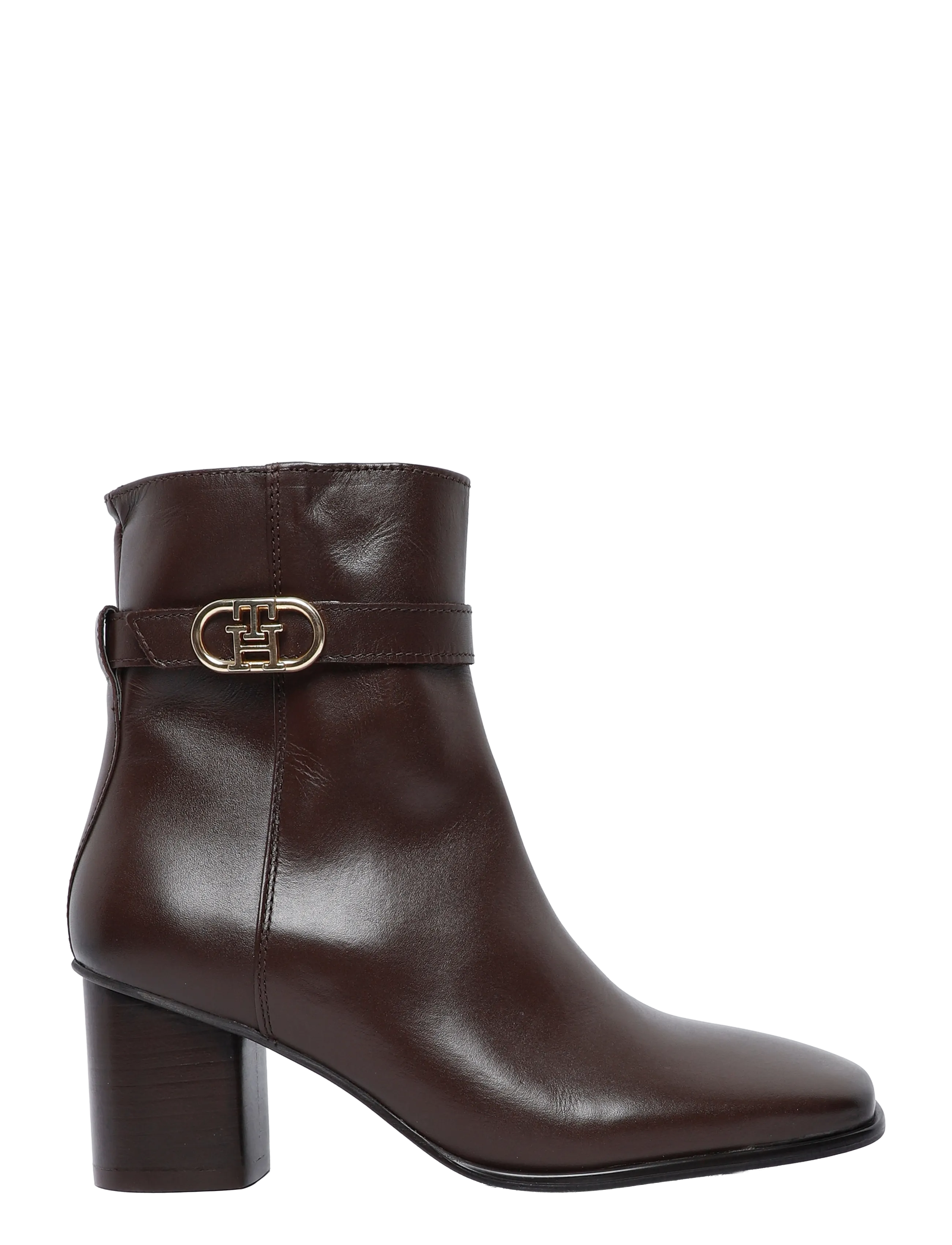 Tommy Hilfiger - TH STRAP LEATHER BLOCK HEEL BOOT - stiefeletten mit absatz - cocoa - 2