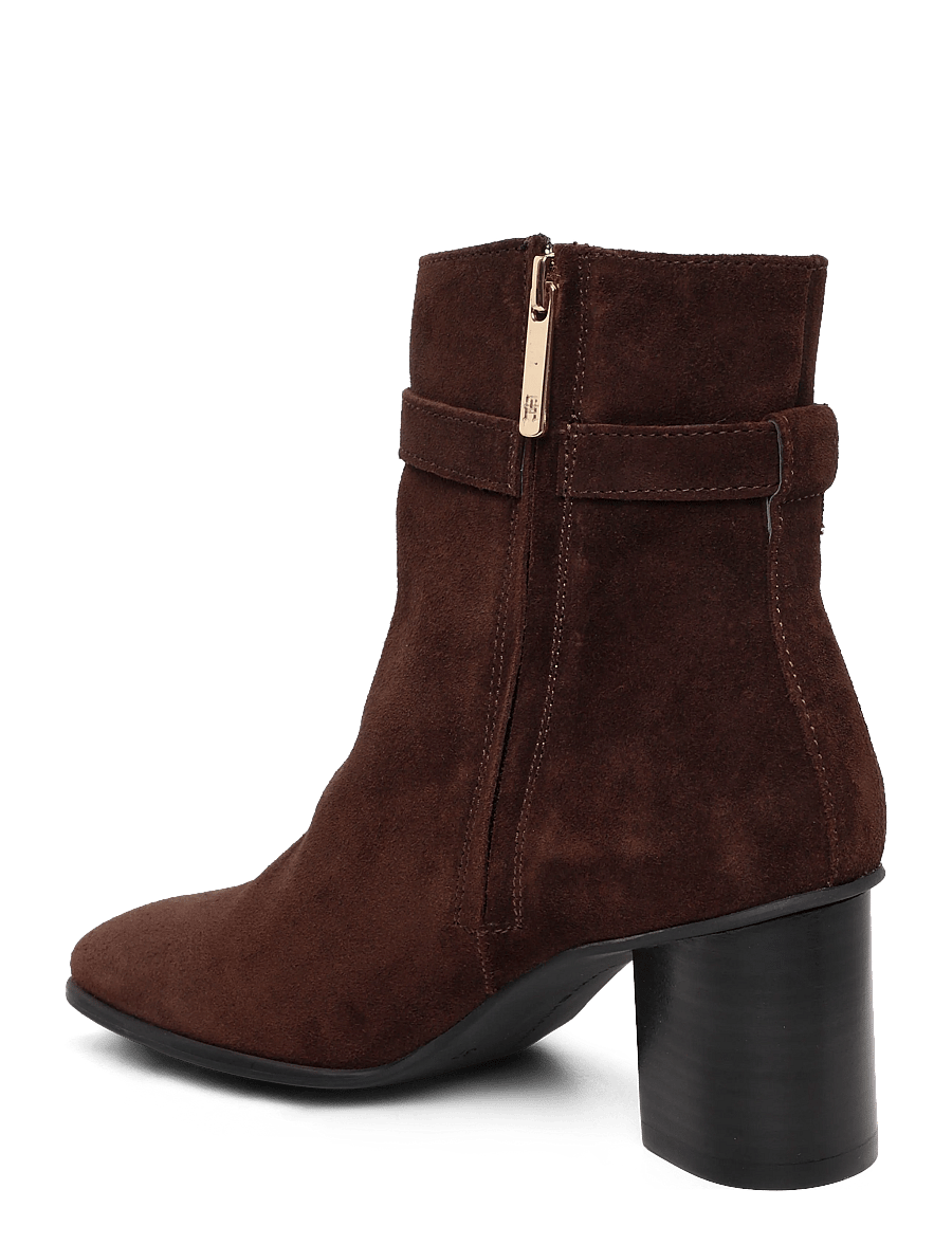 Tommy Hilfiger - TH STRAP SUEDE BLOCK HEEL BOOT - stiefeletten mit absatz - fondant brown - 1