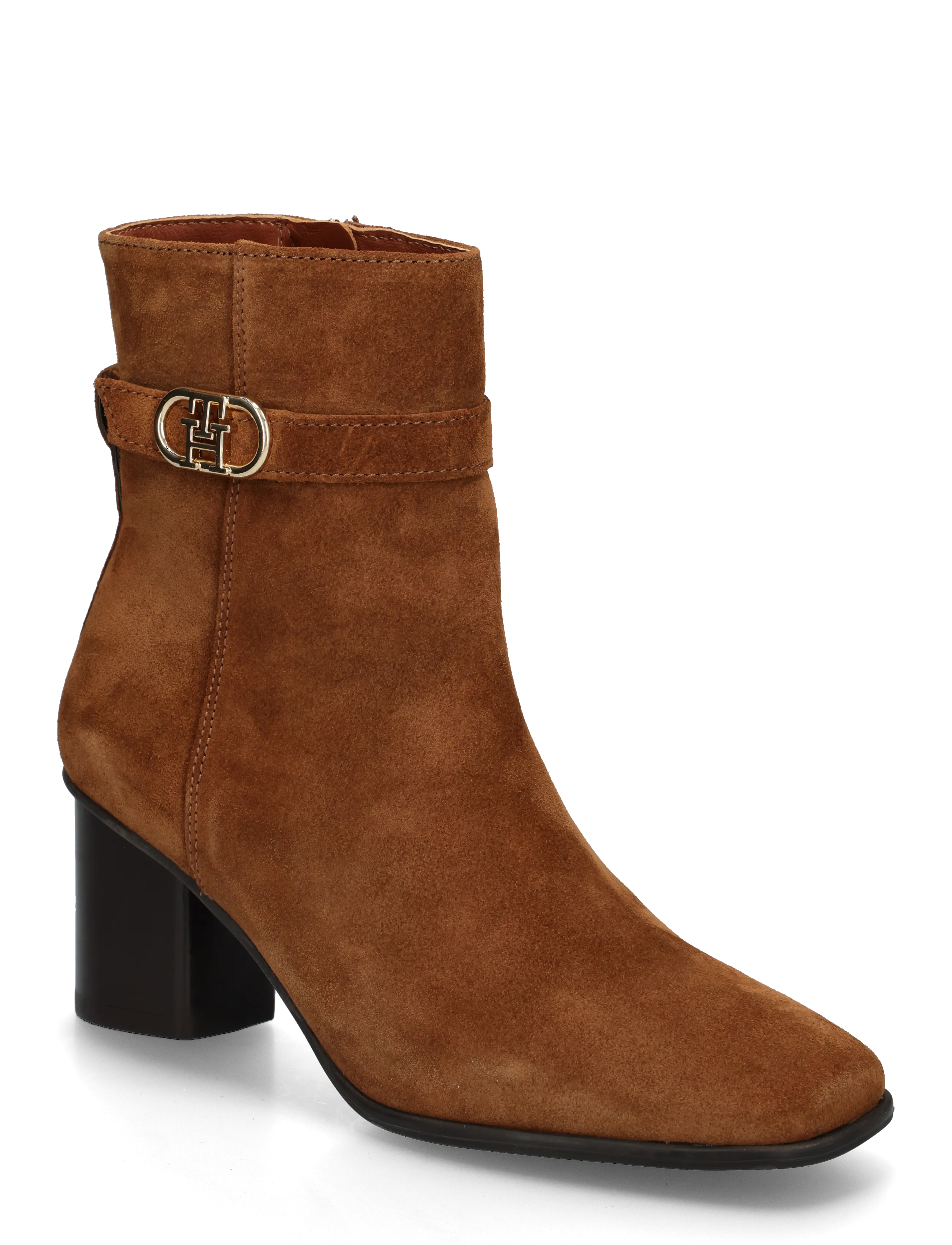 Tommy Hilfiger TH STRAP SUEDE BLOCK HEEL BOOT - Tommy Hilfiger - GINGER CLAY / brown