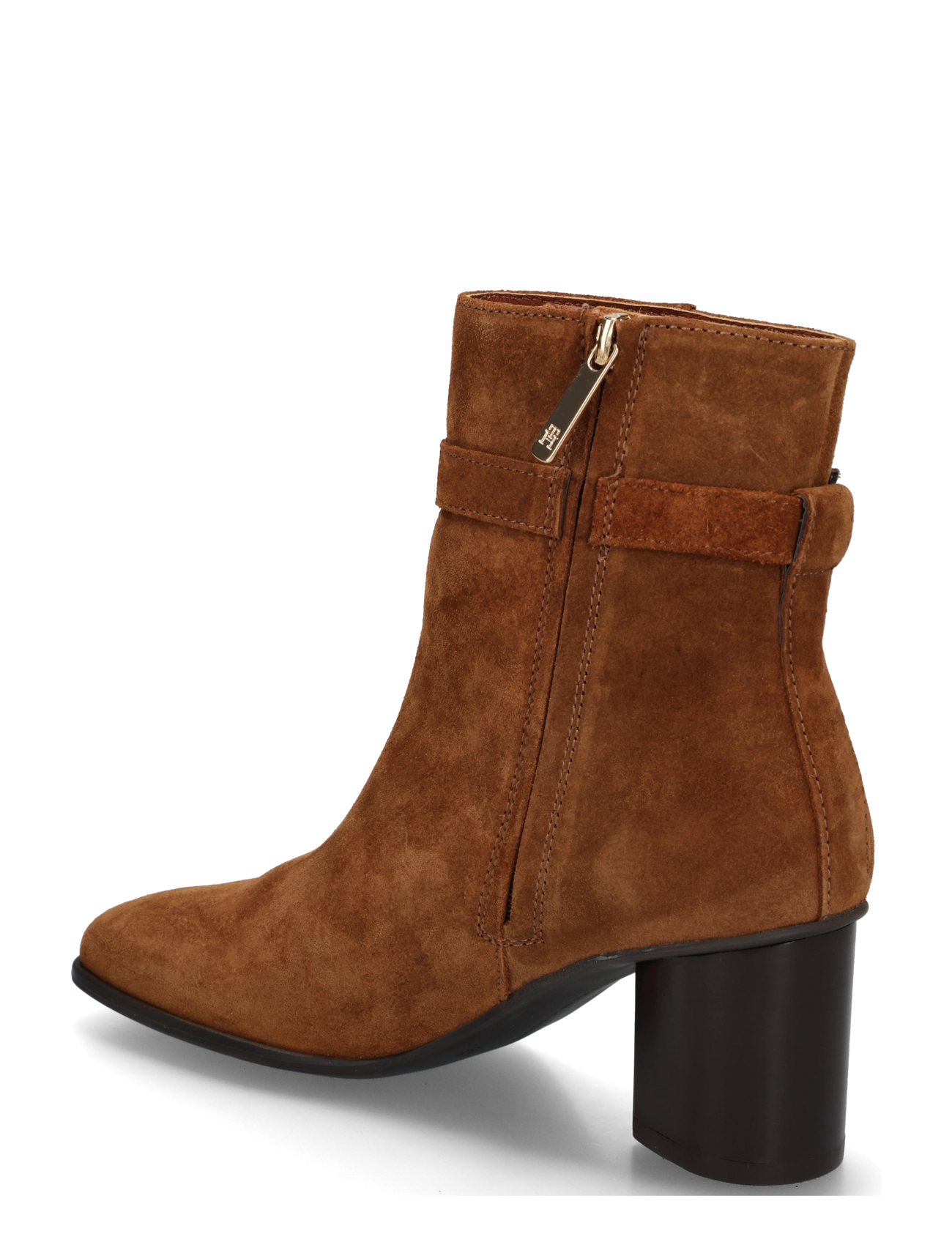 Tommy Hilfiger - TH STRAP SUEDE BLOCK HEEL BOOT - korolliset nilkkurit - ginger clay - 1