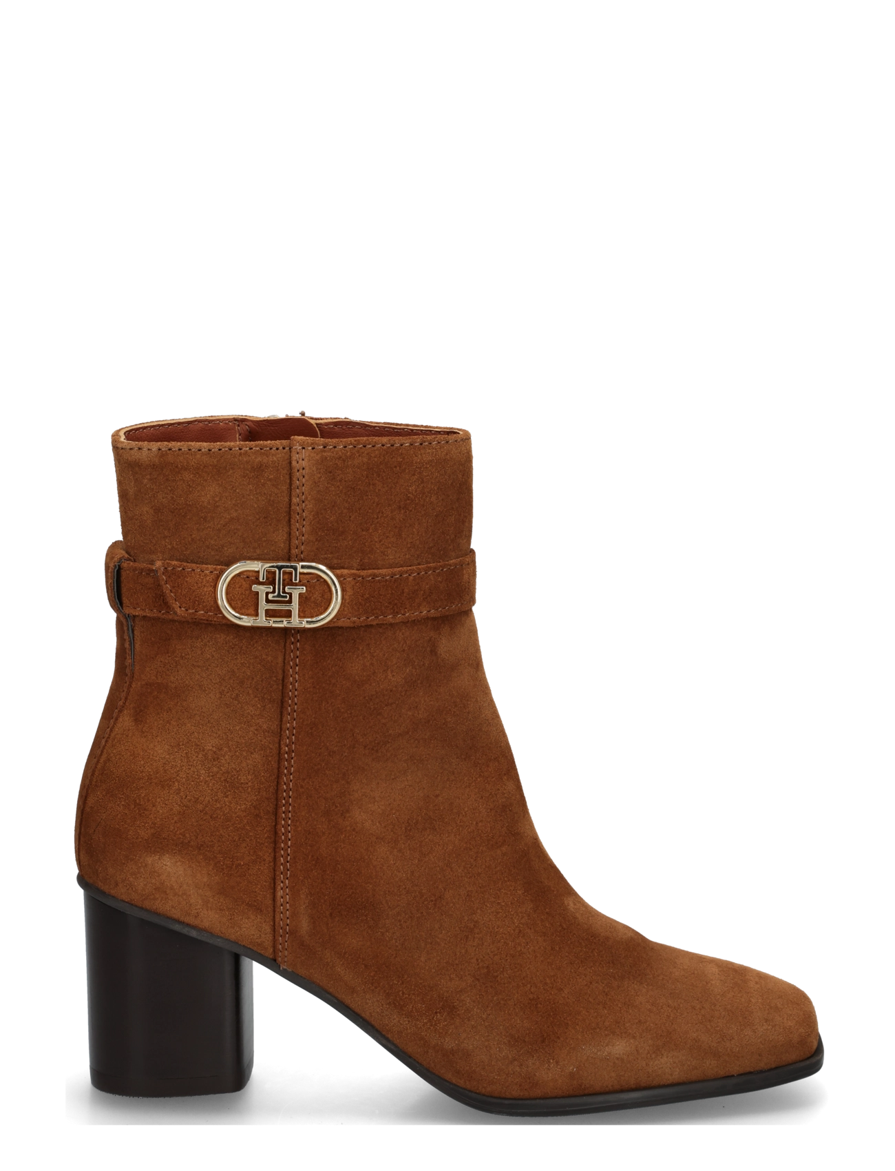 Tommy Hilfiger - TH STRAP SUEDE BLOCK HEEL BOOT - korolliset nilkkurit - ginger clay - 2