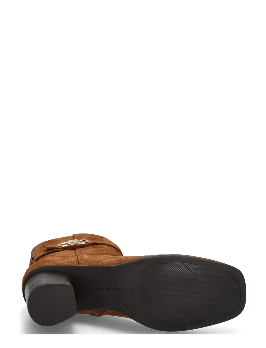 Tommy Hilfiger - TH STRAP SUEDE BLOCK HEEL BOOT - korolliset nilkkurit - ginger clay - 4
