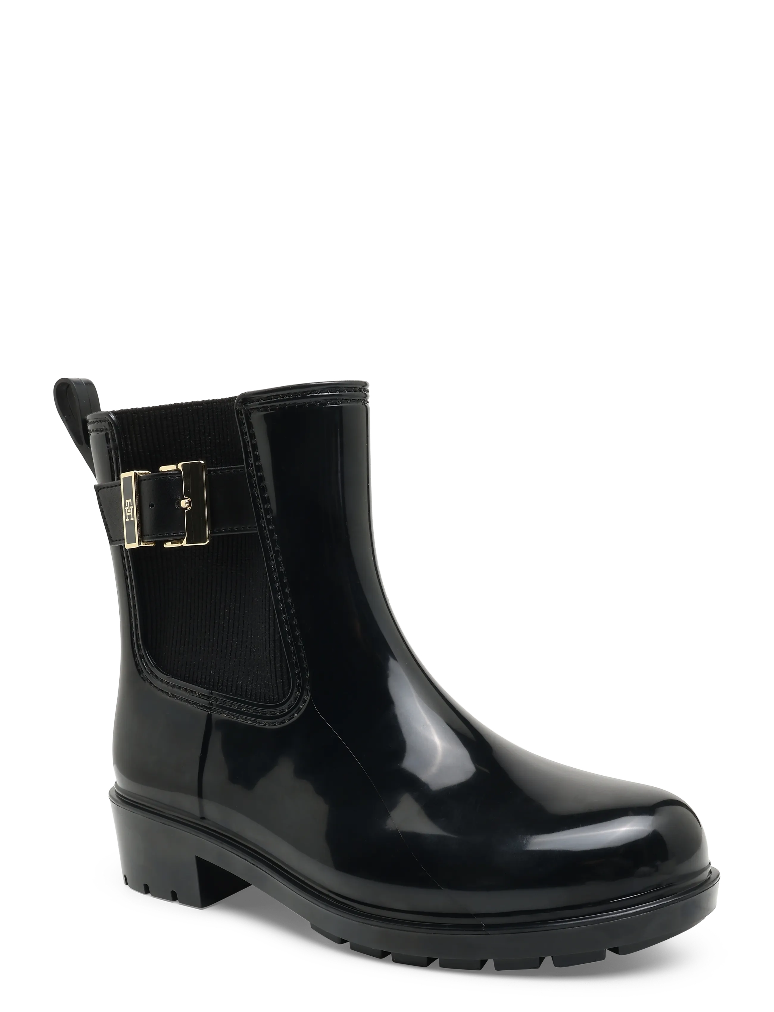 Tommy Hilfiger TH BUCKLE GLOSSY ANKLE RAIN BOOT - Stiefeletten - BLACK / black
