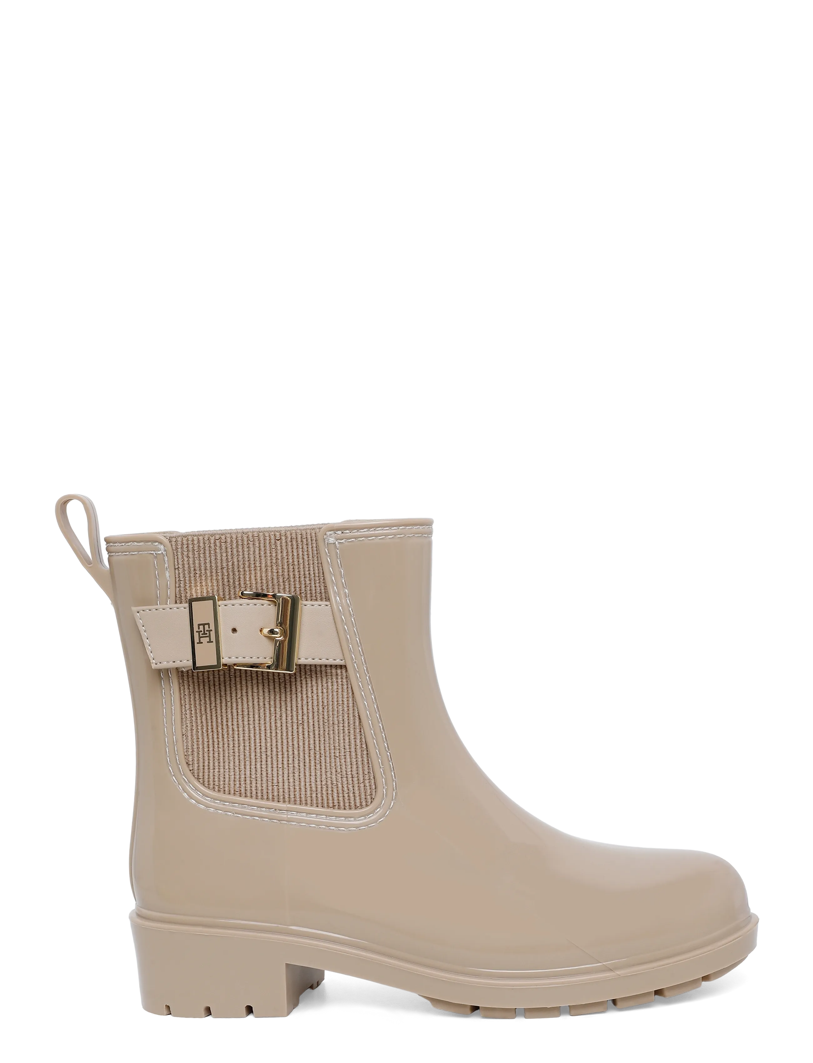 Tommy Hilfiger - TH BUCKLE GLOSSY ANKLE RAIN BOOT - heeled ankle boots - horseradish - 2