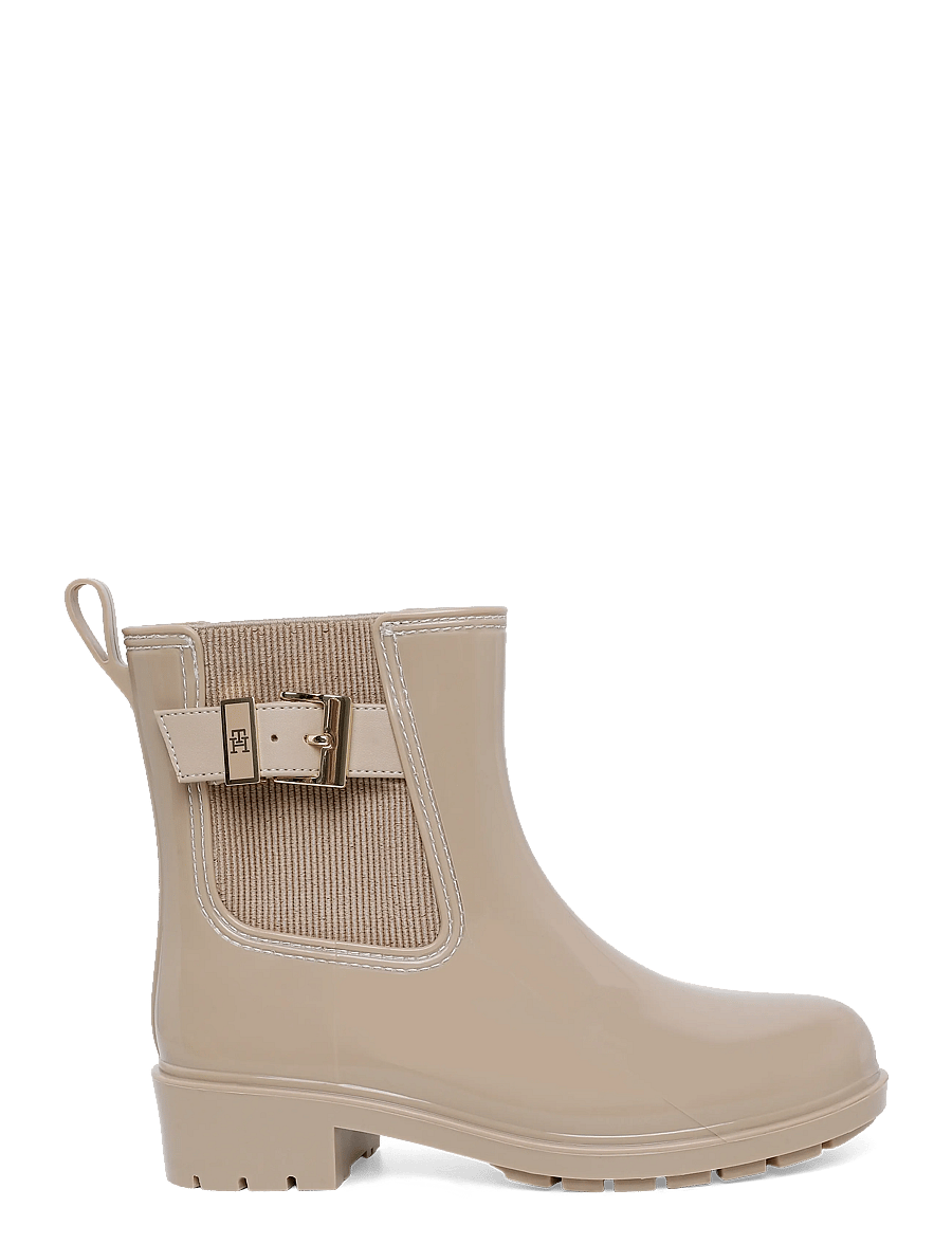 Tommy Hilfiger - TH BUCKLE GLOSSY ANKLE RAIN BOOT - heeled ankle boots - horseradish - 2