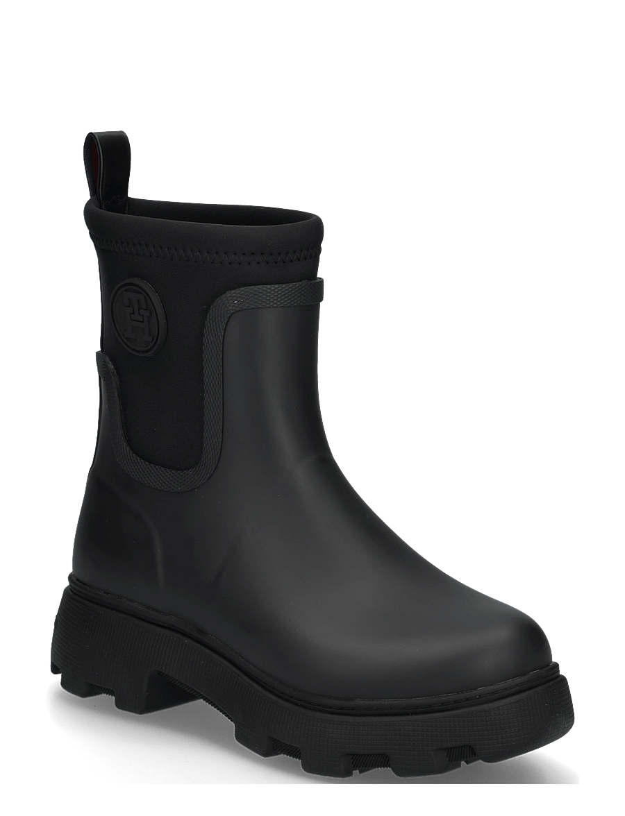 Tommy Hilfiger - TH STAMP WARM ANKLE RAIN BOOT - everyday style - black - 0