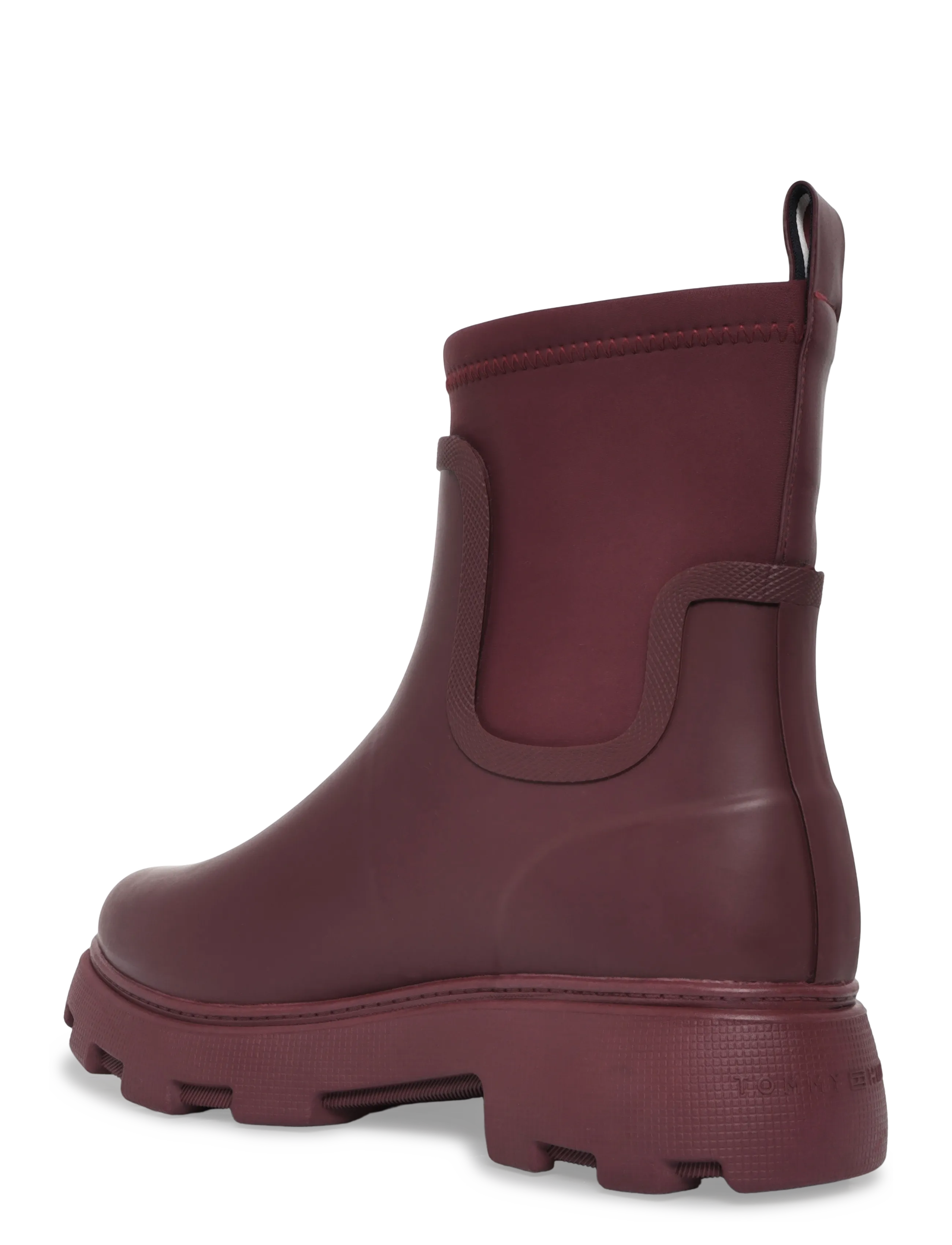 Tommy Hilfiger - TH STAMP WARM ANKLE RAIN BOOT - rain boots - oxblood - 1