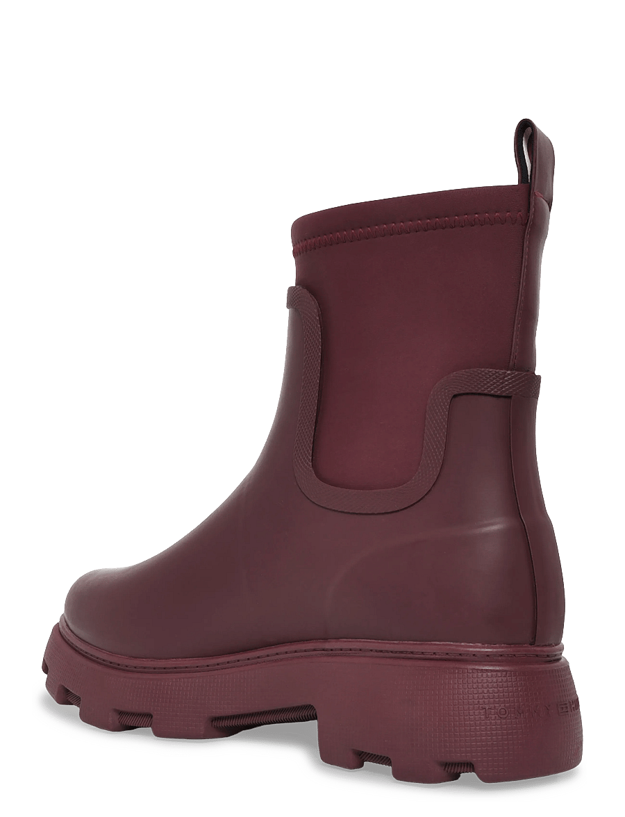 Tommy Hilfiger - TH STAMP WARM ANKLE RAIN BOOT - rain boots - oxblood - 1