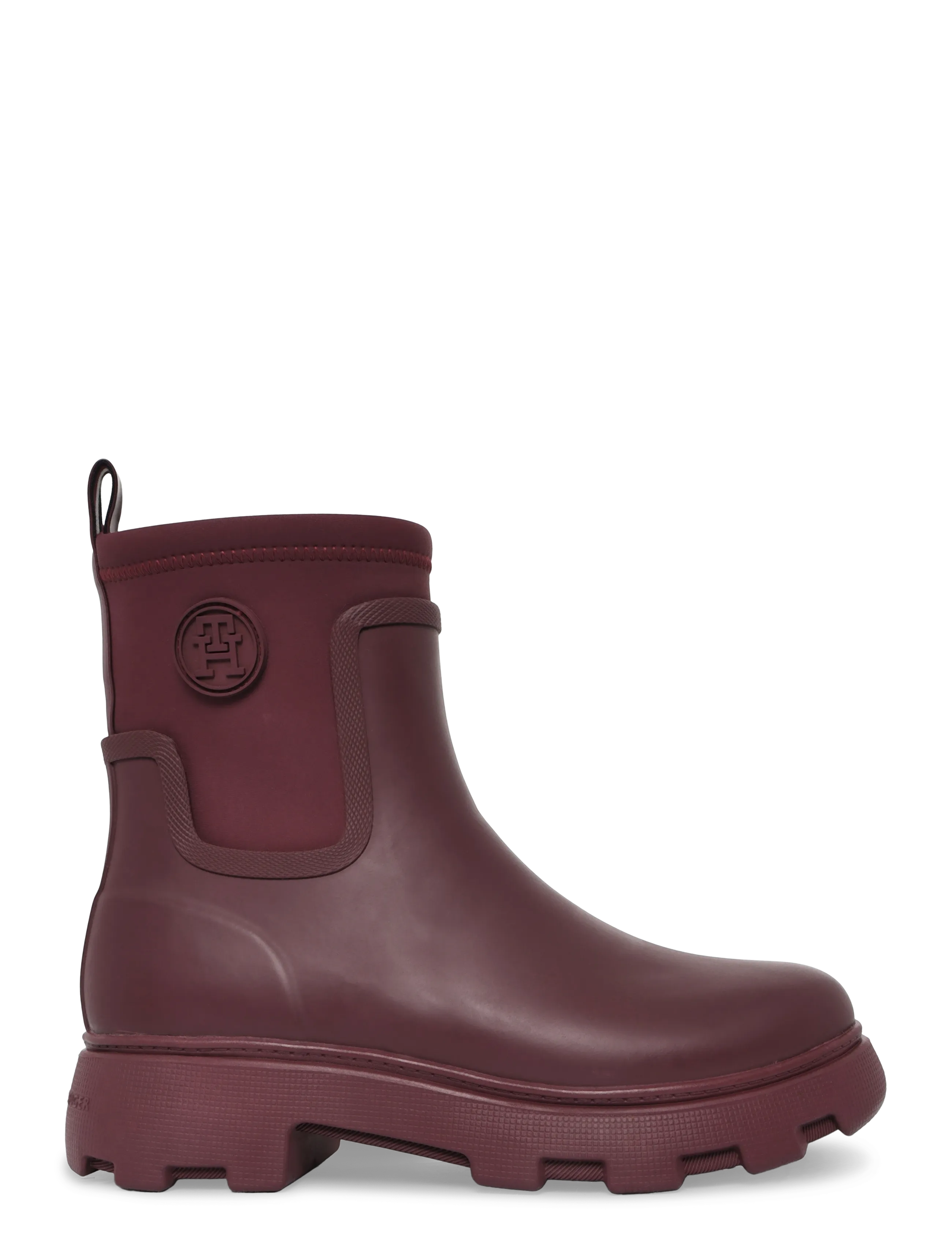 Tommy Hilfiger - TH STAMP WARM ANKLE RAIN BOOT - rain boots - oxblood - 2