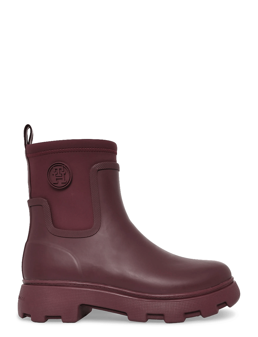 Tommy Hilfiger - TH STAMP WARM ANKLE RAIN BOOT - rain boots - oxblood - 2
