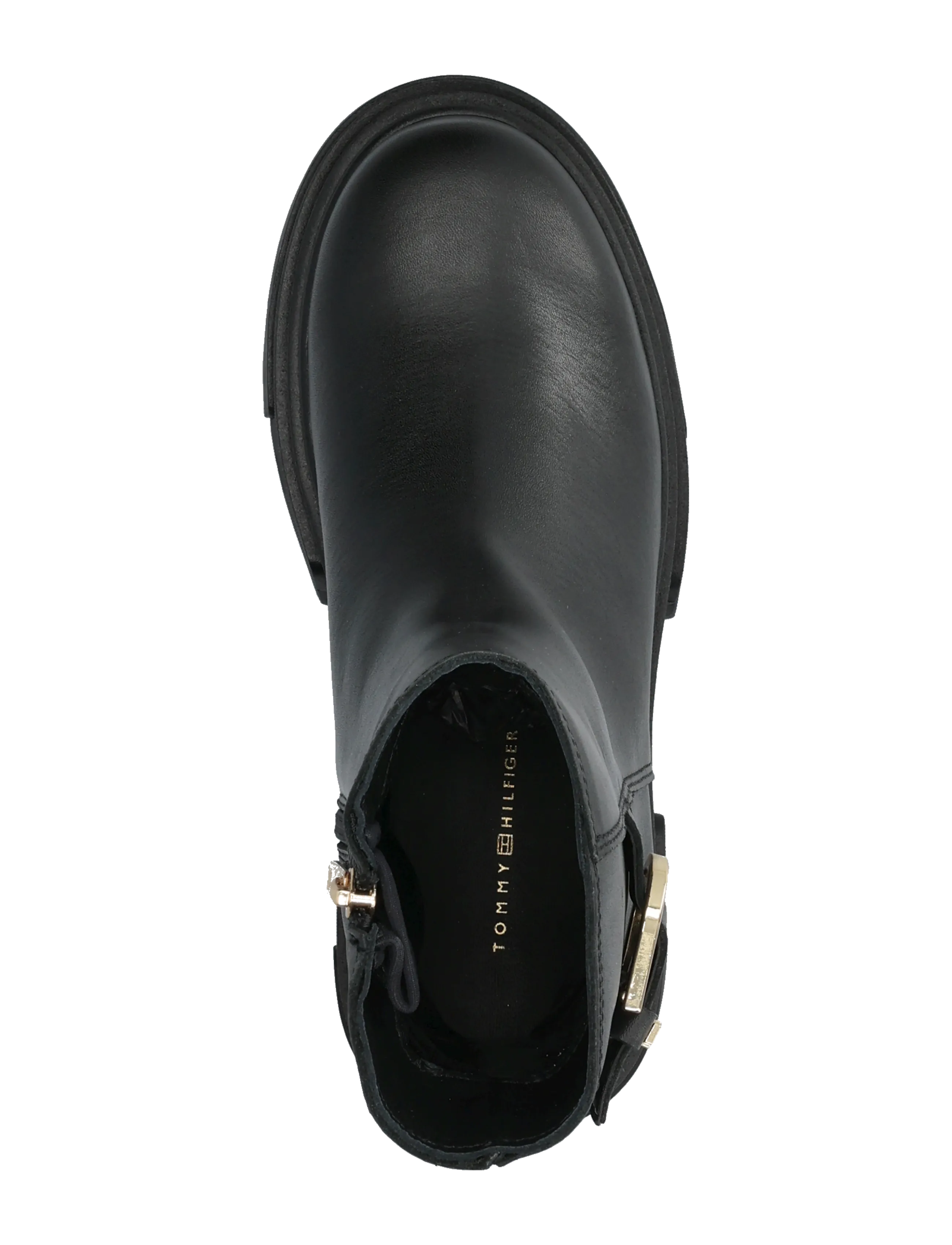 Tommy Hilfiger - LEATHER CHUNKY TH BUCKLED BOOT - stövletter - black - 3