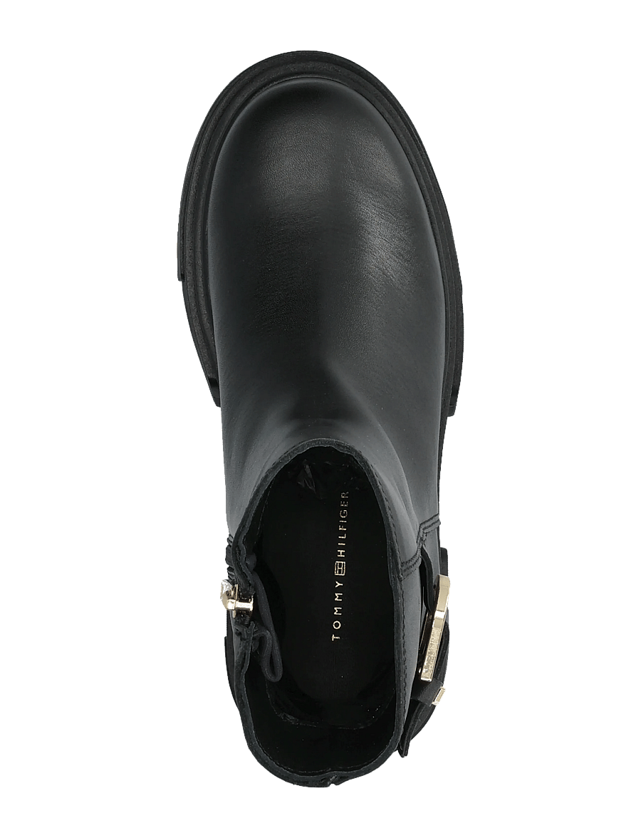 Tommy Hilfiger - LEATHER CHUNKY TH BUCKLED BOOT - stövletter - black - 3