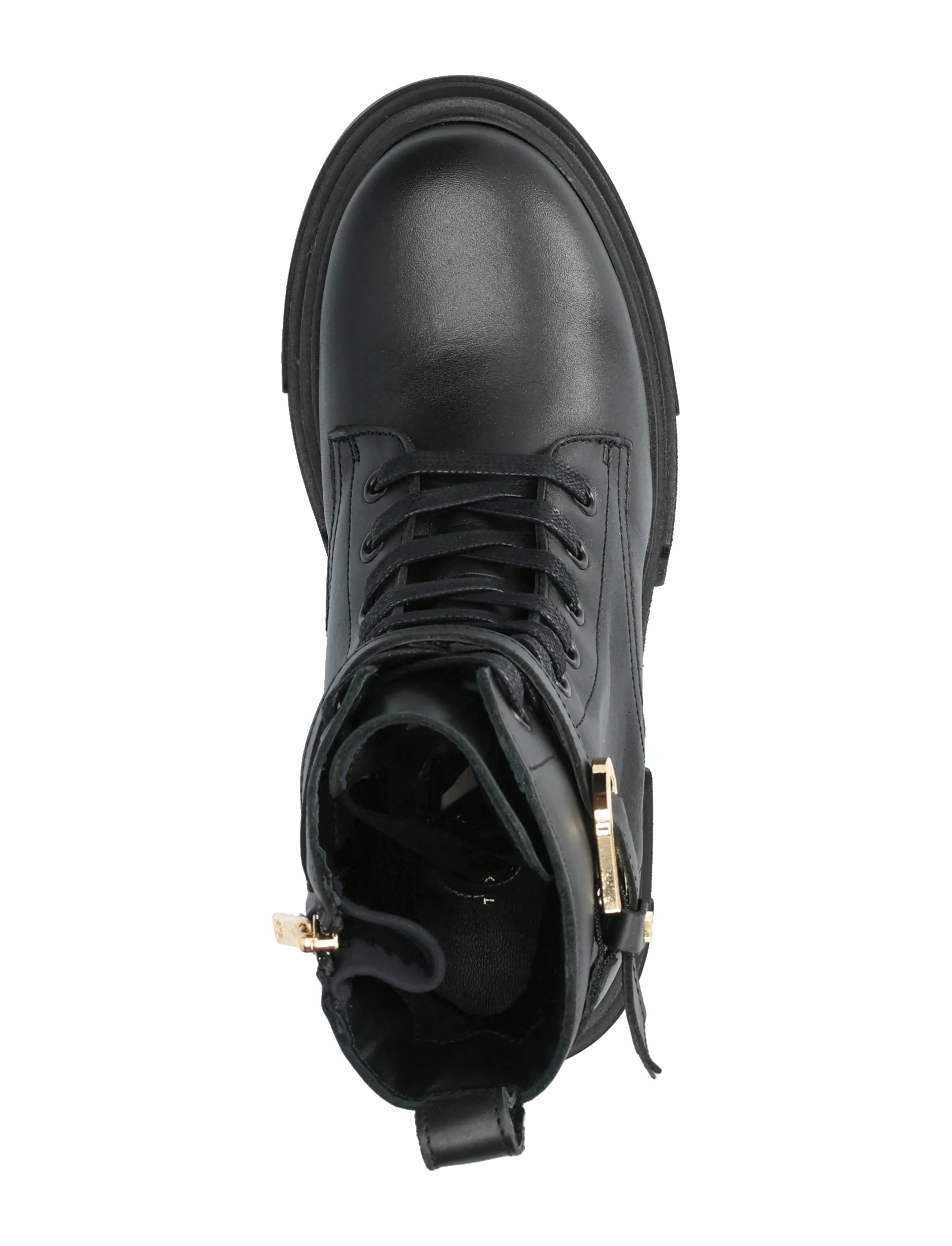 Tommy Hilfiger - LEATHER TH BUCKLED LACE-UP BOOT - snørestøvler - black - 3