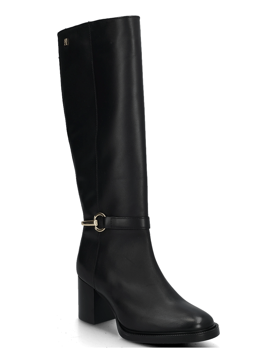Tommy Hilfiger - TH STUD HEEL RIDING KNEE BOOT - põlveni saapad - black - 0