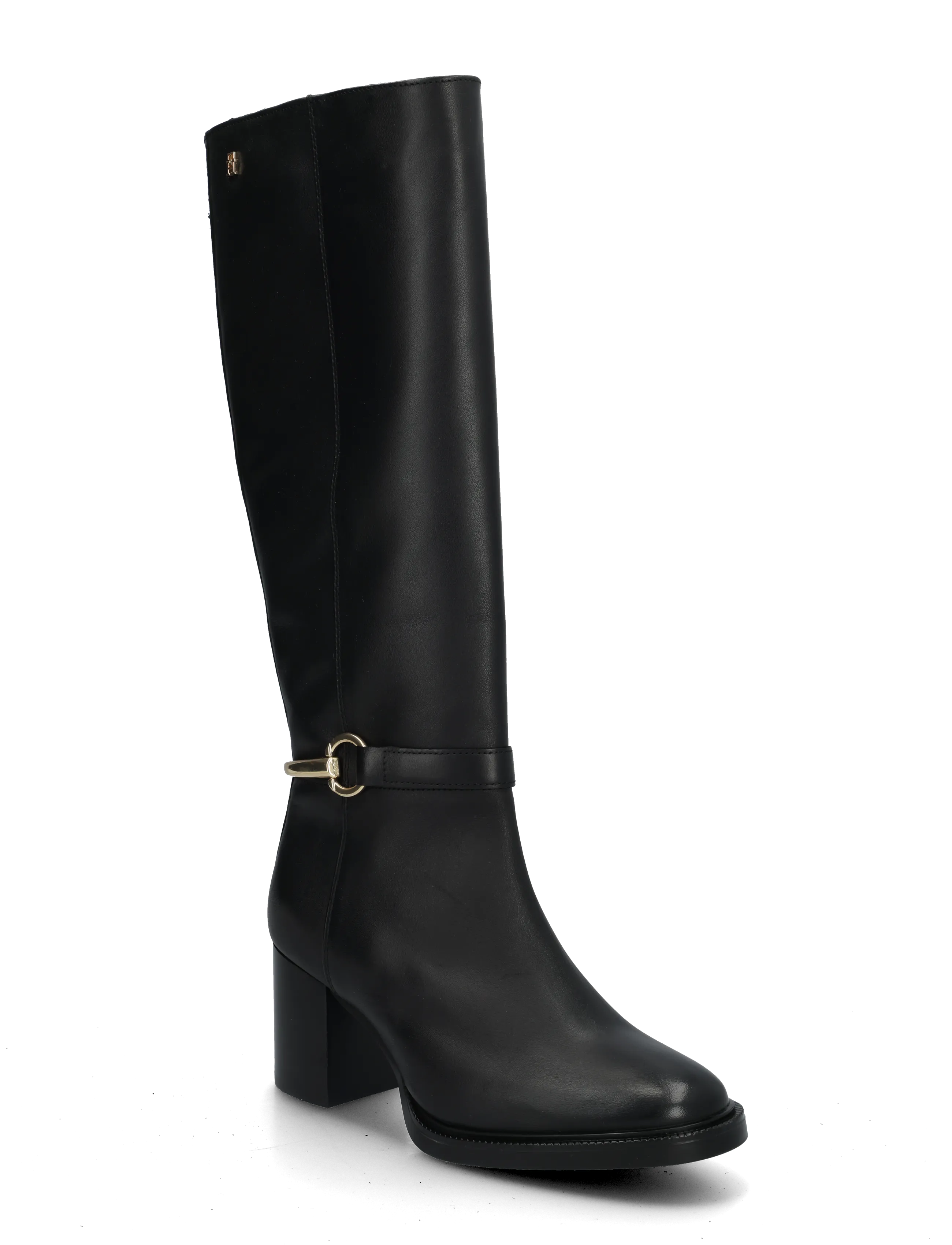 Tommy Hilfiger TH STUD HEEL RIDING KNEE BOOT - Hohe Stiefel - BLACK / black