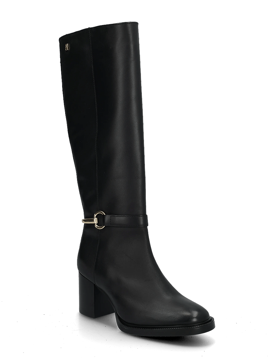 Tommy Hilfiger - TH STUD HEEL RIDING KNEE BOOT - knähöga stövlar - black - 0