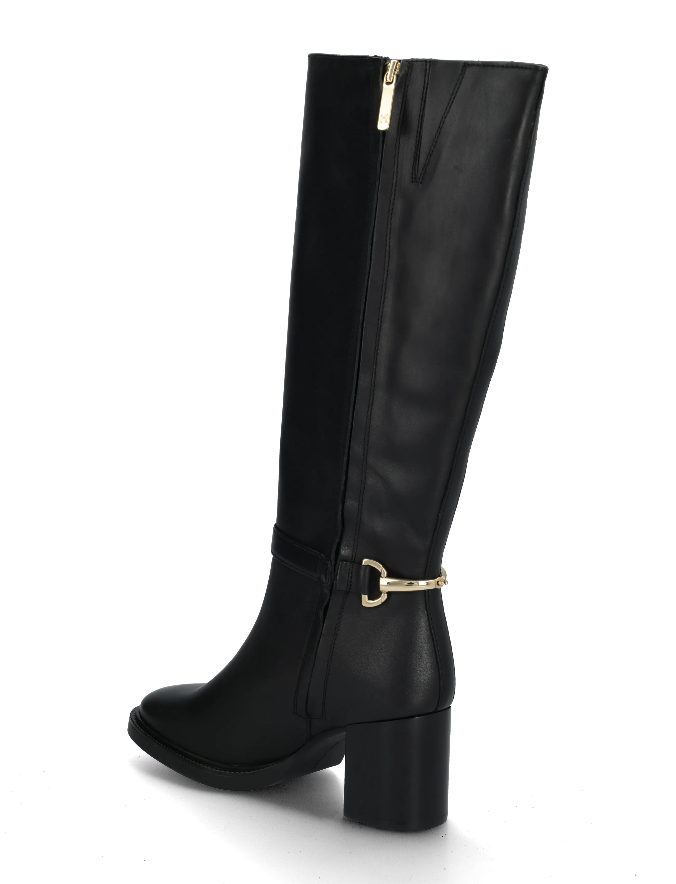 Tommy Hilfiger - TH STUD HEEL RIDING KNEE BOOT - knähöga stövlar - black - 1