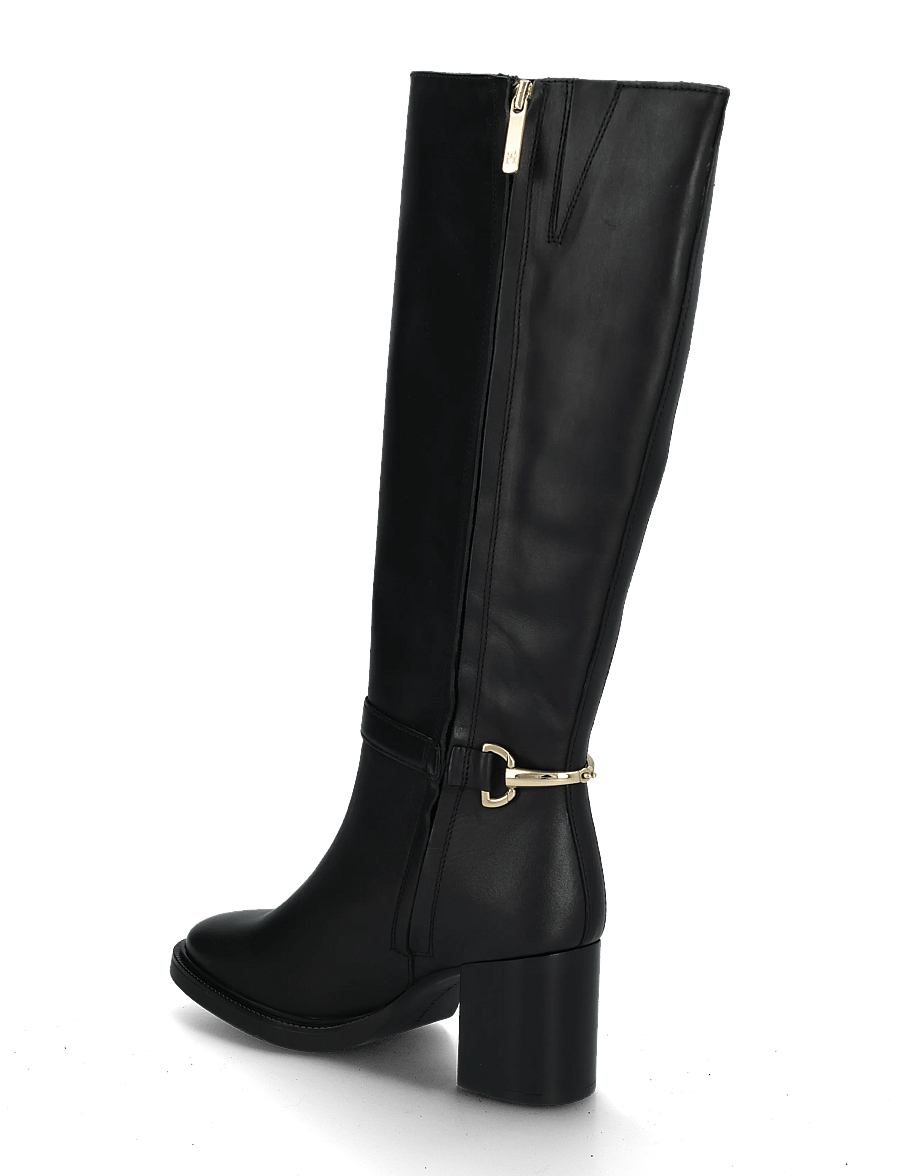 Tommy Hilfiger - TH STUD HEEL RIDING KNEE BOOT - knähöga stövlar - black - 1