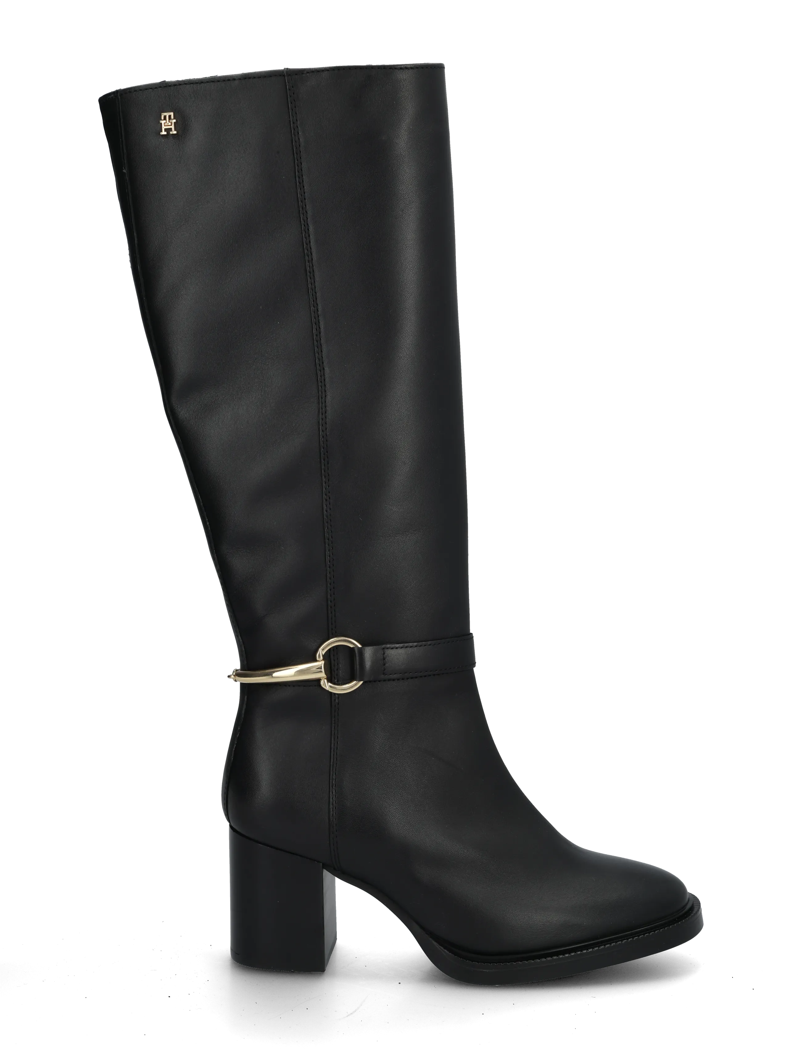 Tommy Hilfiger - TH STUD HEEL RIDING KNEE BOOT - knähöga stövlar - black - 2