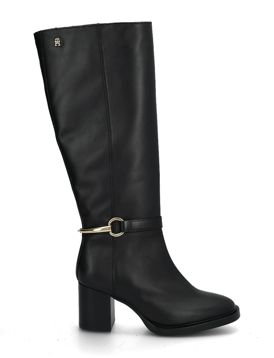 Tommy Hilfiger - TH STUD HEEL RIDING KNEE BOOT - knähöga stövlar - black - 2