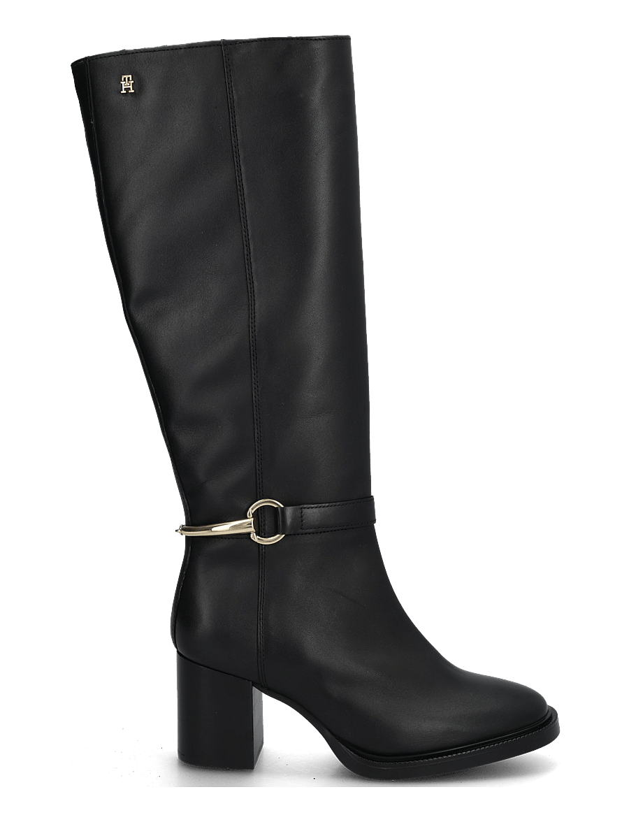 Tommy Hilfiger - TH STUD HEEL RIDING KNEE BOOT - põlveni saapad - black - 2