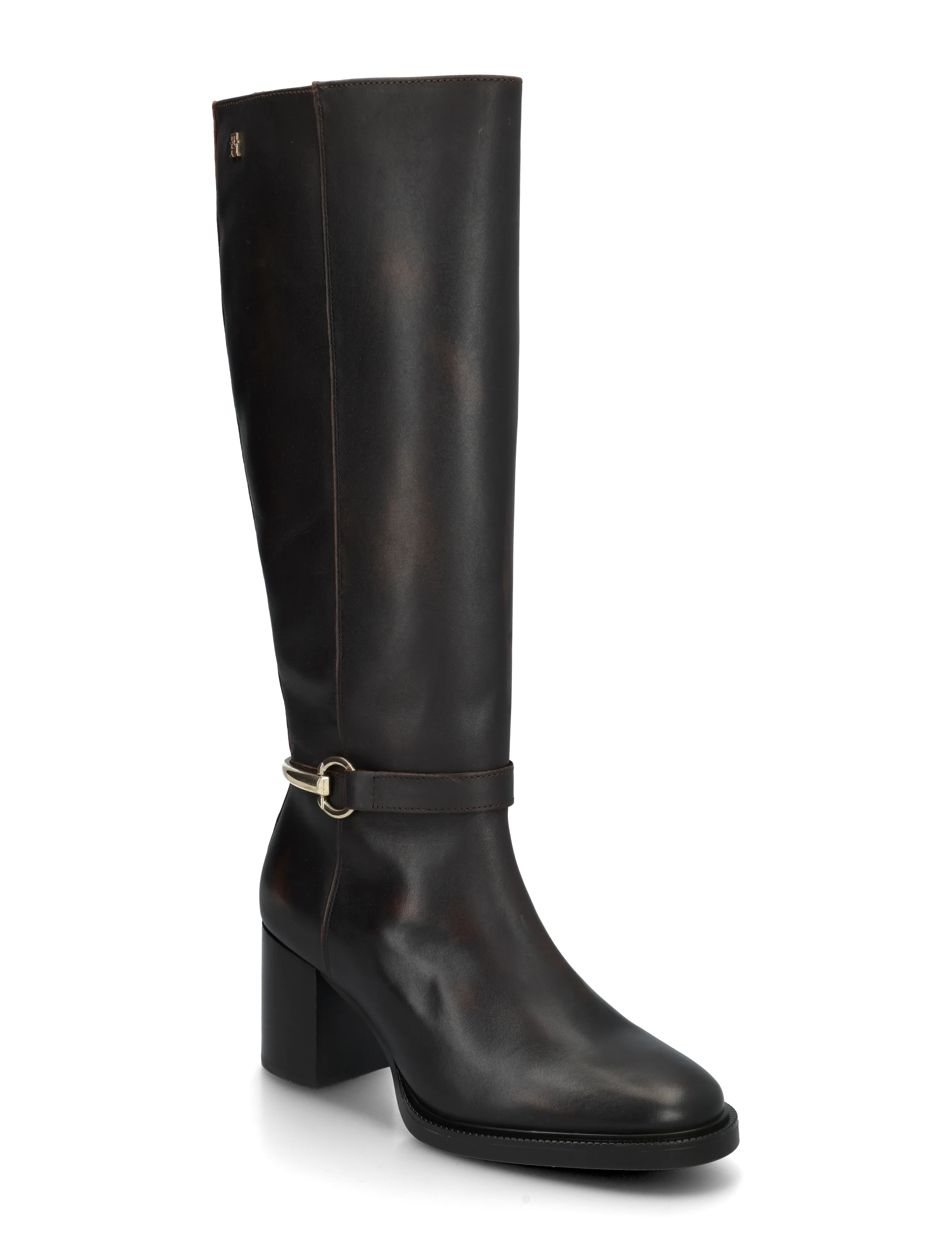 Tommy Hilfiger TH STUD HEEL RIDING KNEE BOOT - Colours of the season - BRUSHED BROWN / brown