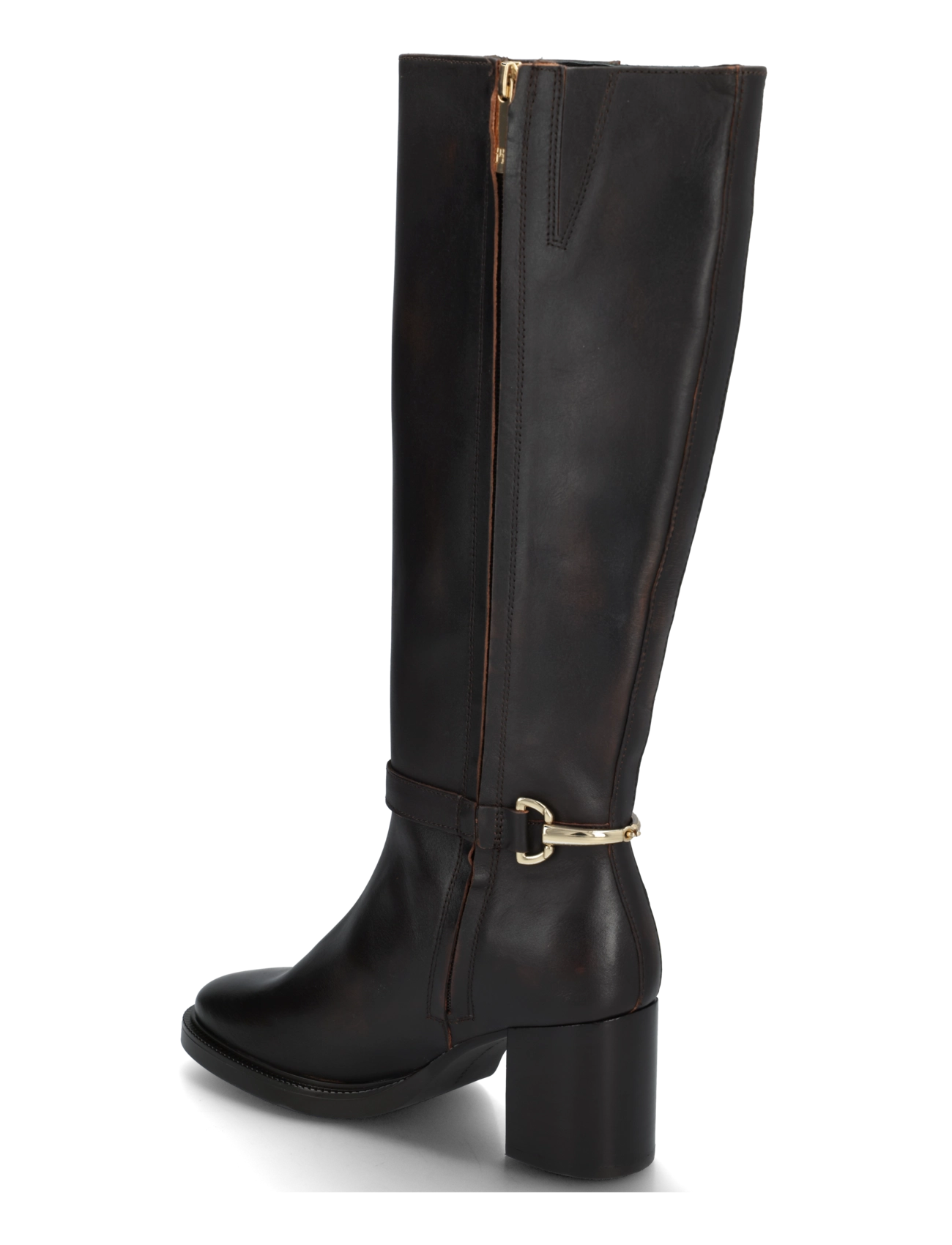 Tommy Hilfiger - TH STUD HEEL RIDING KNEE BOOT - langskaftede støvler - brushed brown - 1