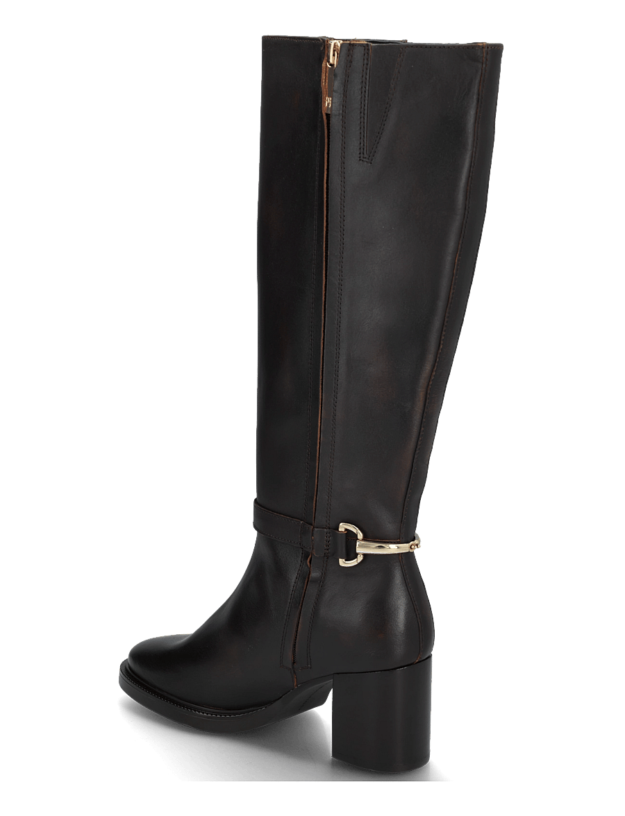 Tommy Hilfiger - TH STUD HEEL RIDING KNEE BOOT - langskaftede støvler - brushed brown - 1