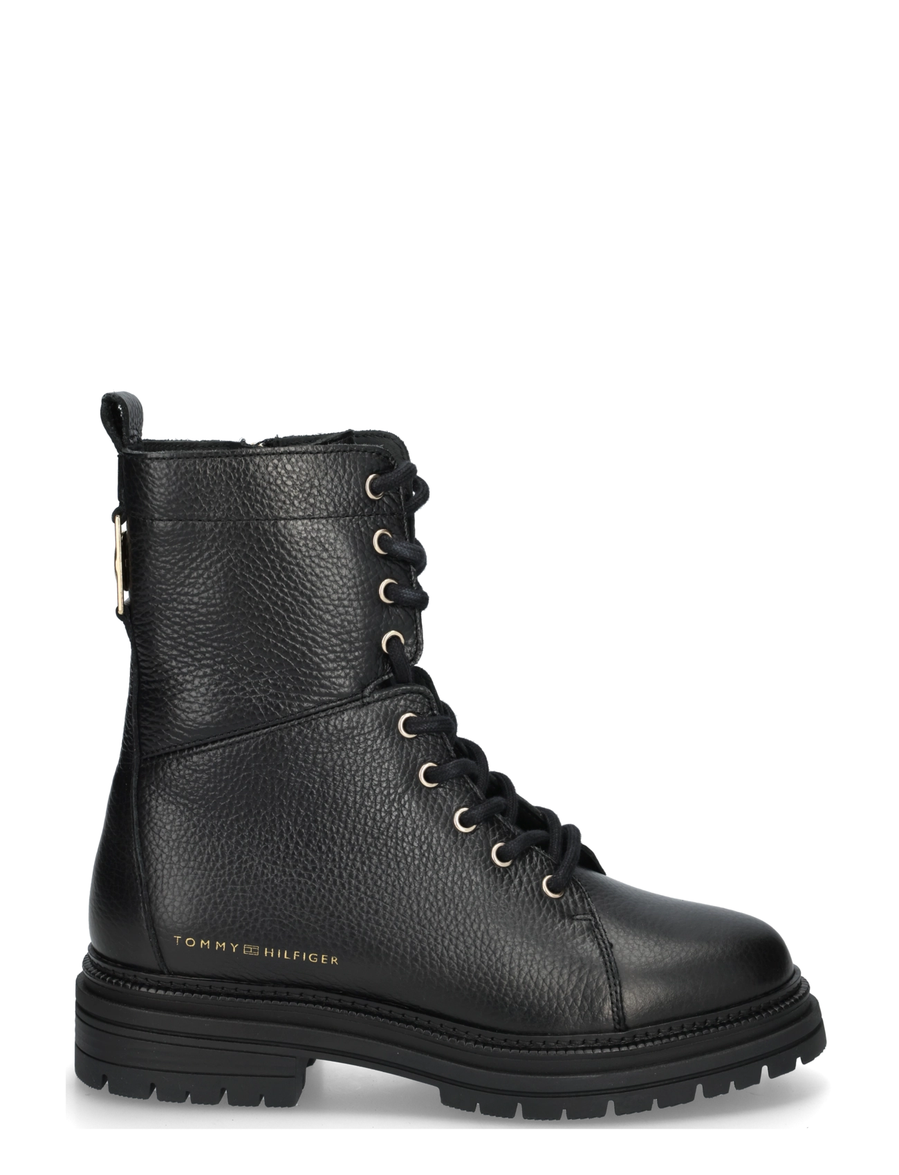 Tommy Hilfiger - TH EMBOSS GRAIN LEATHER BOOT - platta ankelboots - black - 2