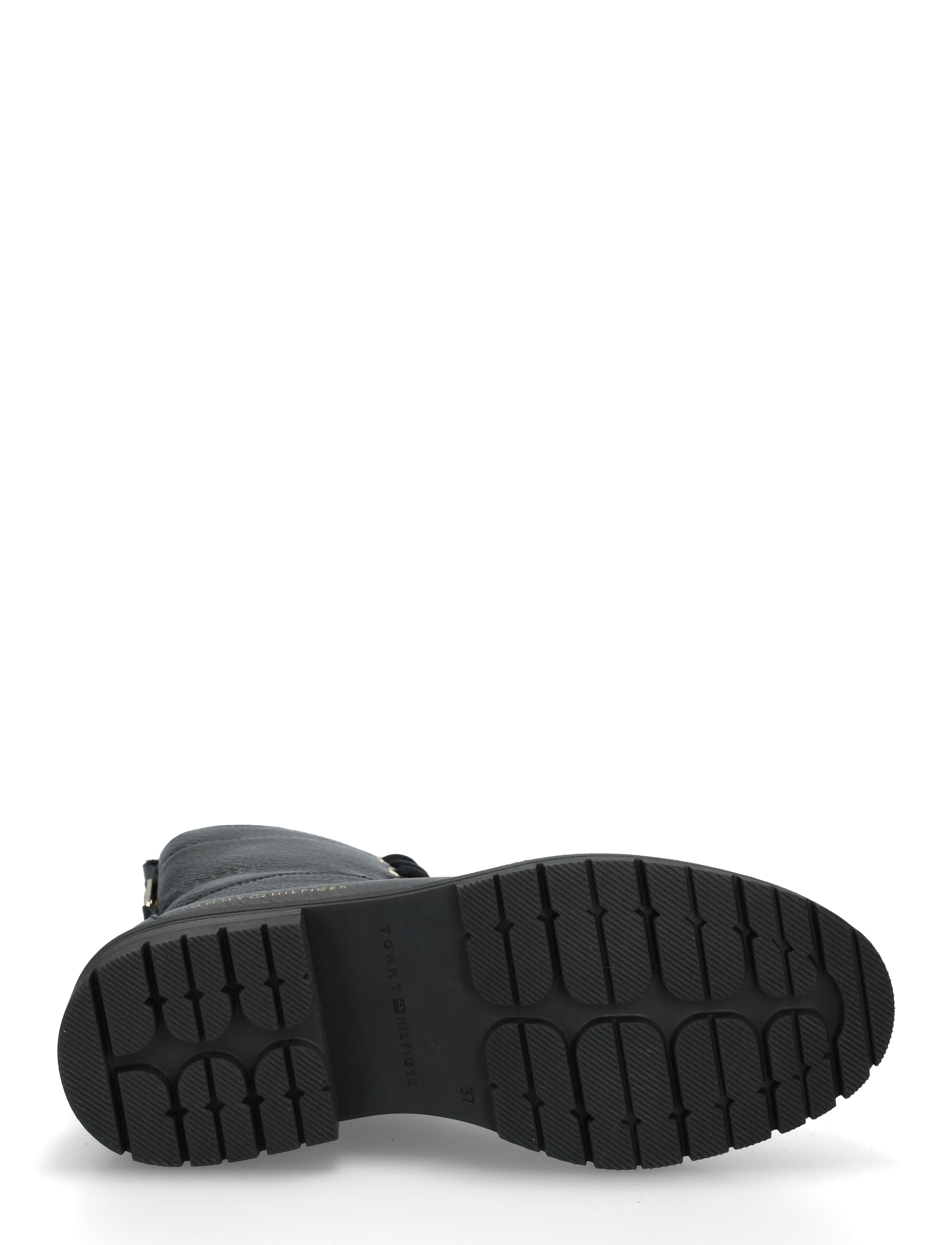 Tommy Hilfiger - TH EMBOSS GRAIN LEATHER BOOT - platta ankelboots - black - 4