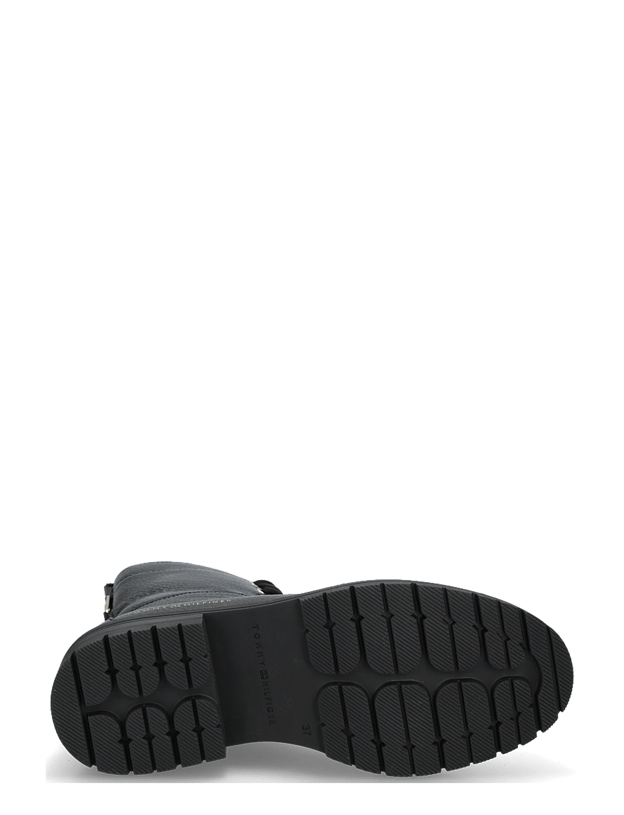 Tommy Hilfiger - TH EMBOSS GRAIN LEATHER BOOT - platta ankelboots - black - 4