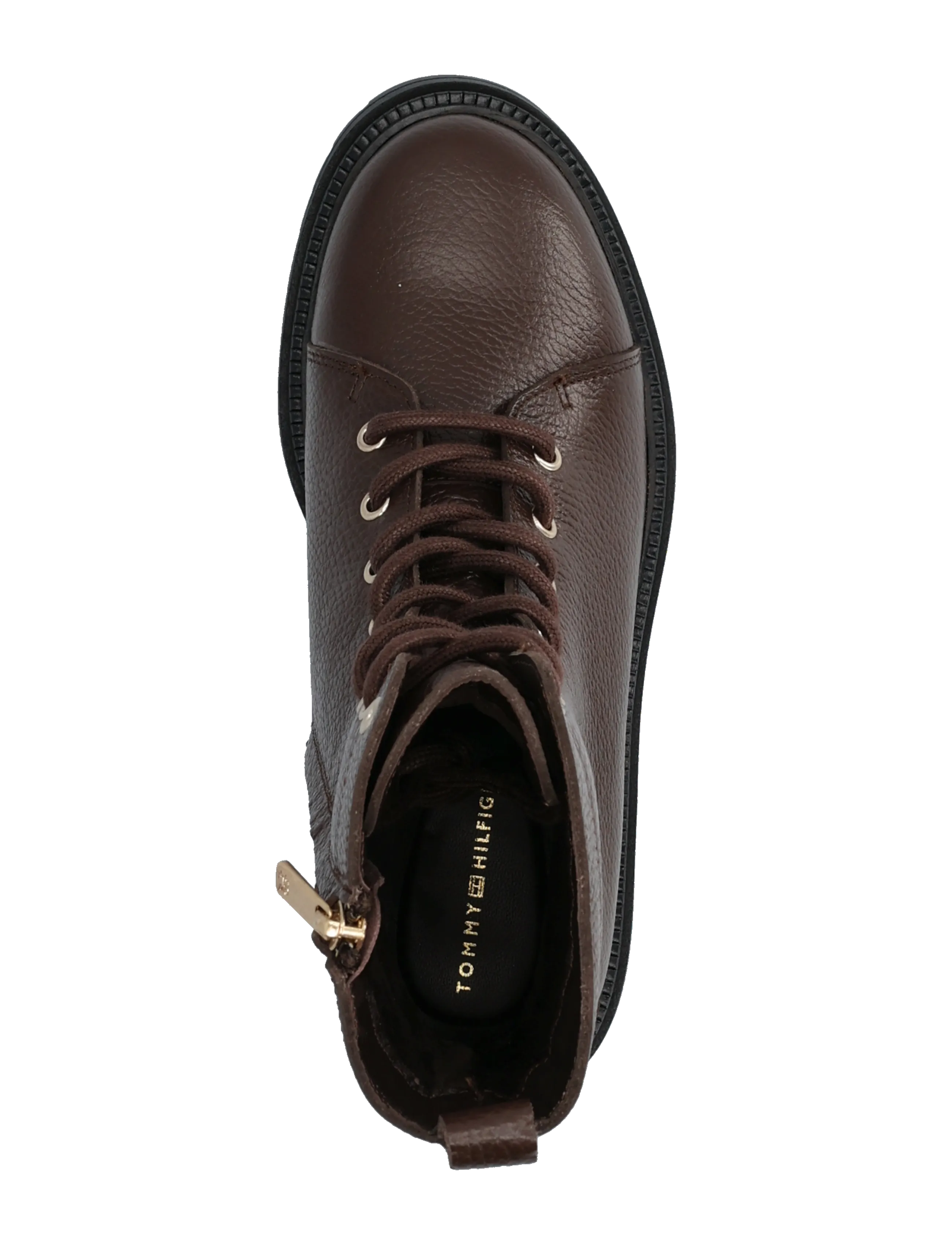 Tommy Hilfiger - TH EMBOSS GRAIN LEATHER BOOT - platta ankelboots - cocoa - 3