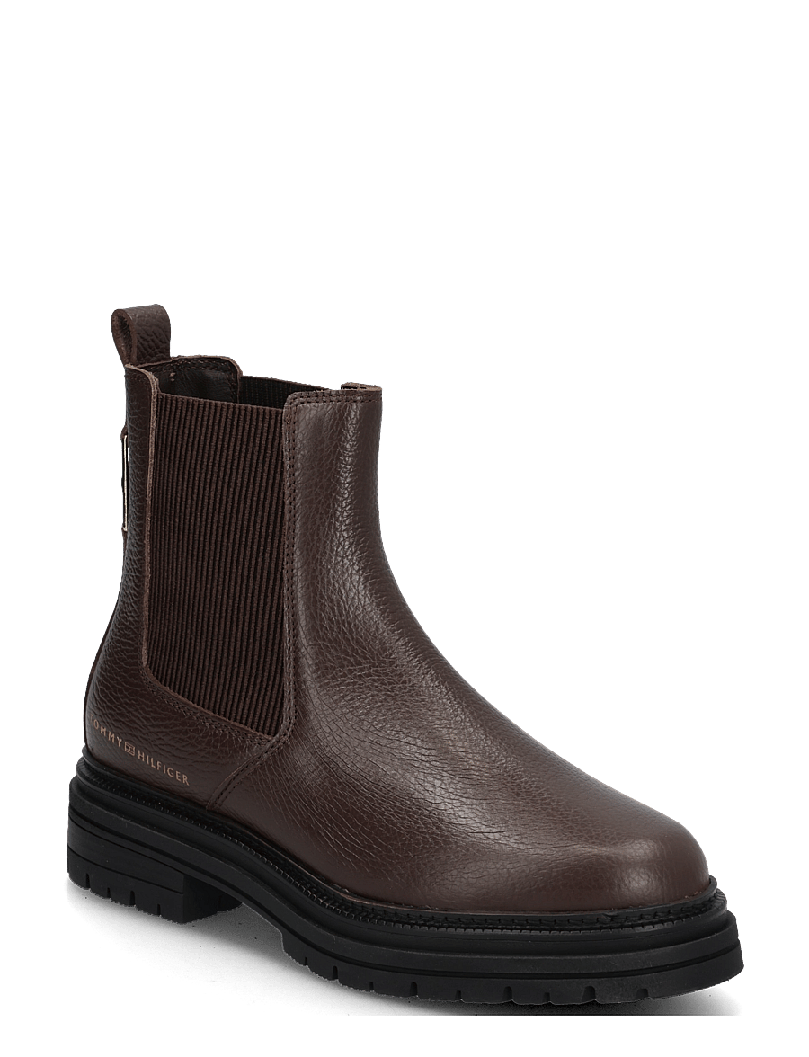 Tommy Hilfiger - TH EMBOSS GRAIN LEATHER CHELSEA - chelsea-saapad - cocoa - 0